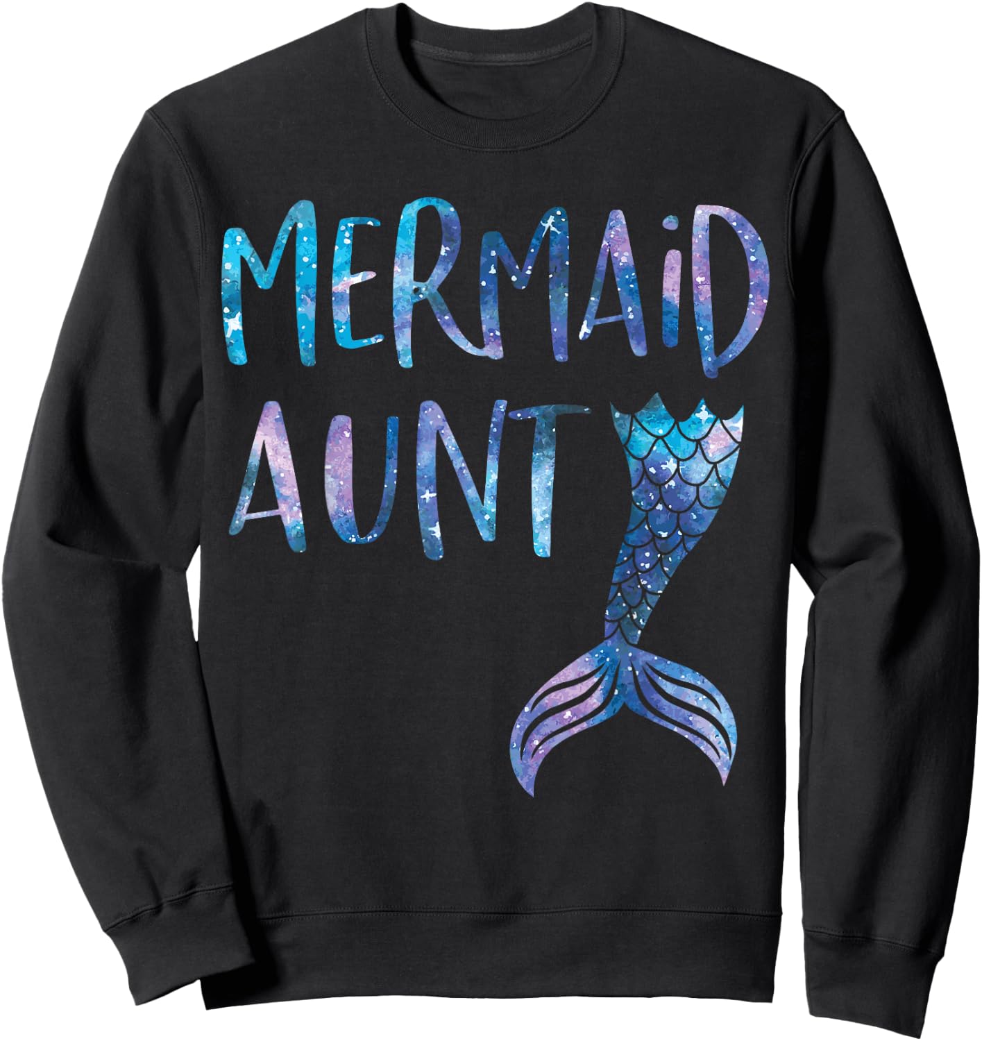 Mermaid Aunt Tail Matching Mermaid Squad Birthday Party Sweatshirt - Sweatshirt | Black