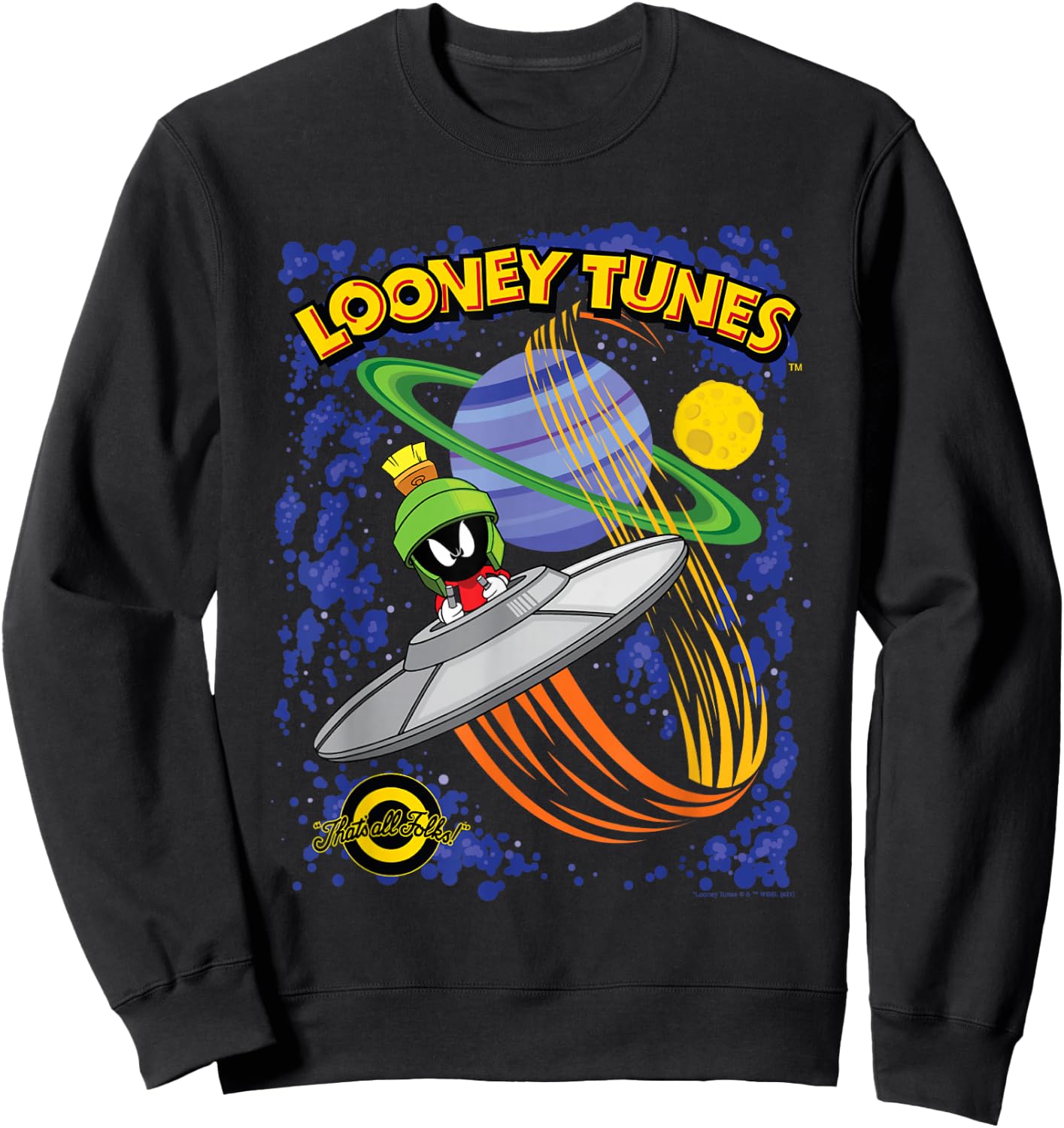 Looney Tunes Marvin The Martian That's All Folks! Sweatshirt - Sweatshirt | Black