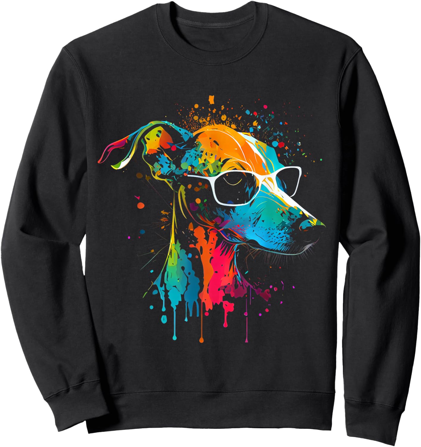 Whippet Hund Sonnenbrille Gassi Gehen Lieblings Hunde Fan Sweatshirt - Sweatshirt | Black