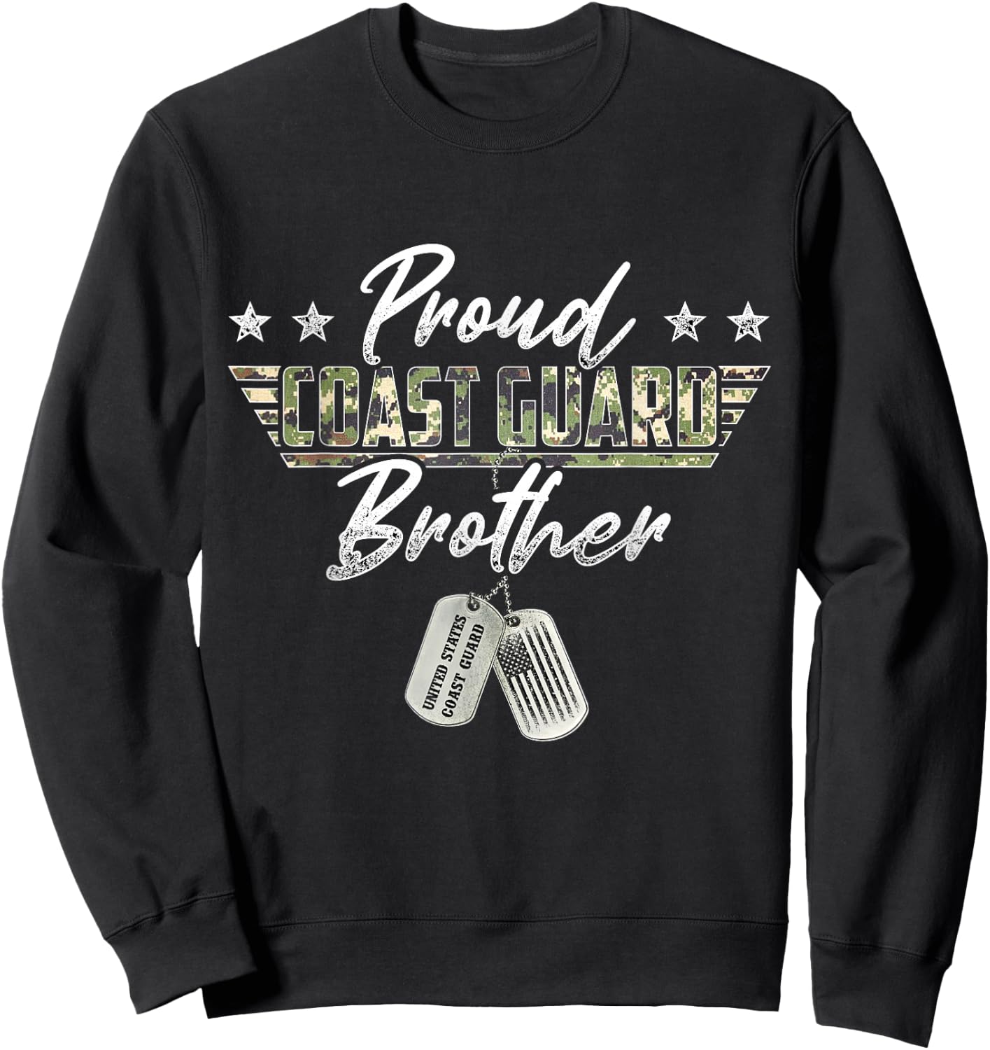 Proud Coast Guard Brother American Military Gifts Sweatshirt - Sweatshirt | Black