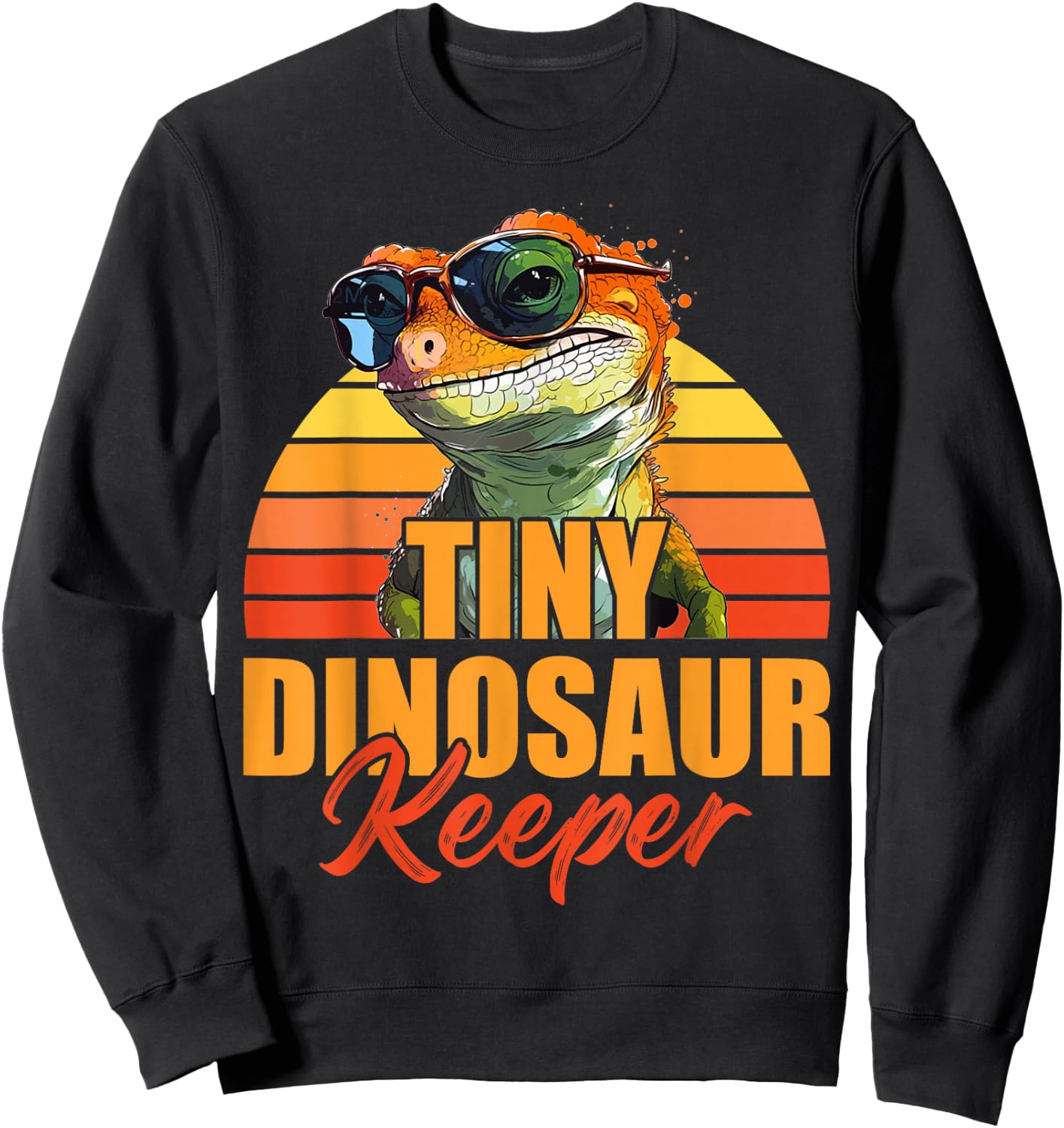 Tiny Dinosaur Keeper Animal Lover Crested Gecko Boy Retro Sweatshirt - Sweatshirt | Black