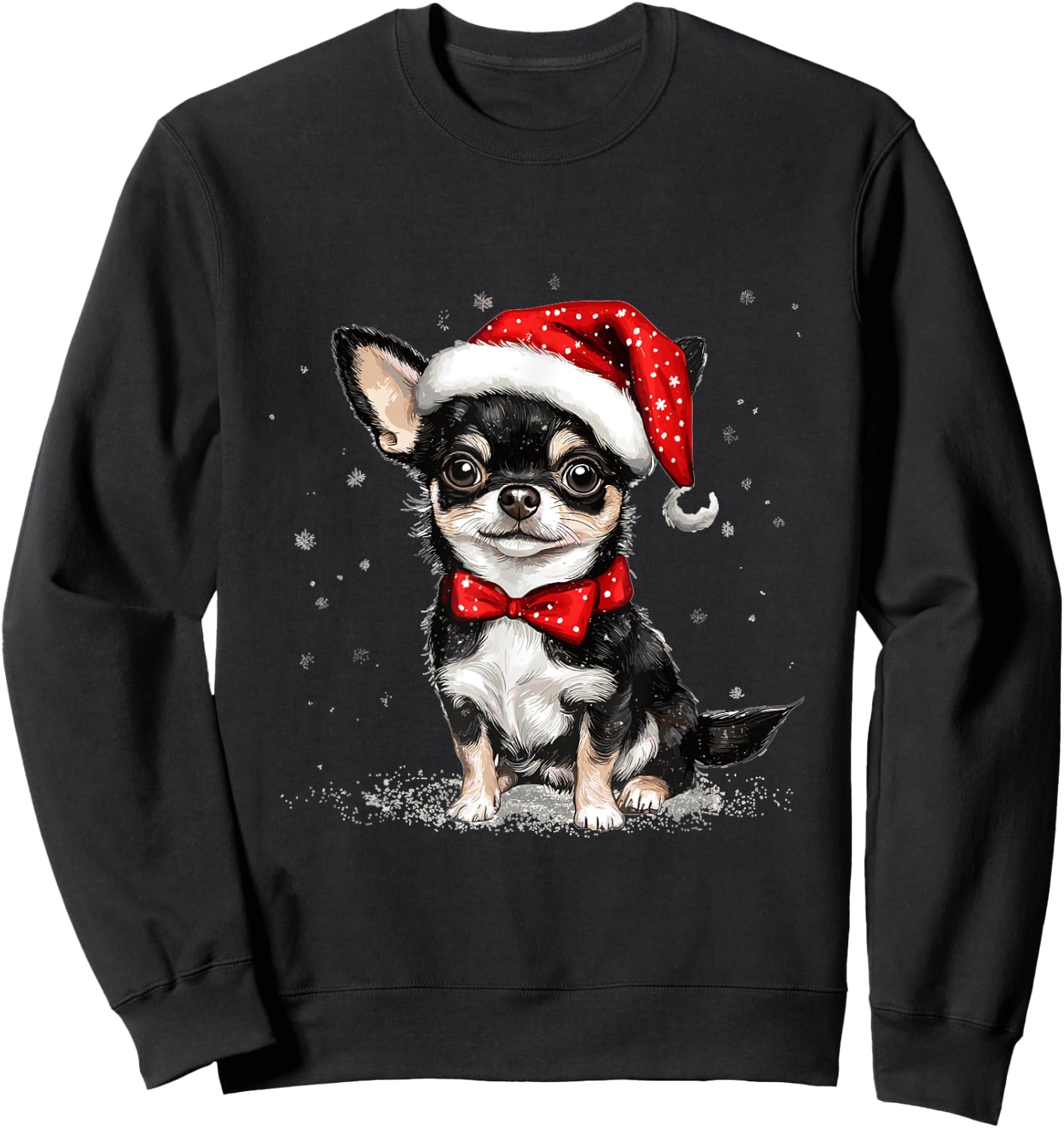 Dog Chihuahua Chiwawa Christmas , Black, S Sweatshirt - Sweatshirt | Black