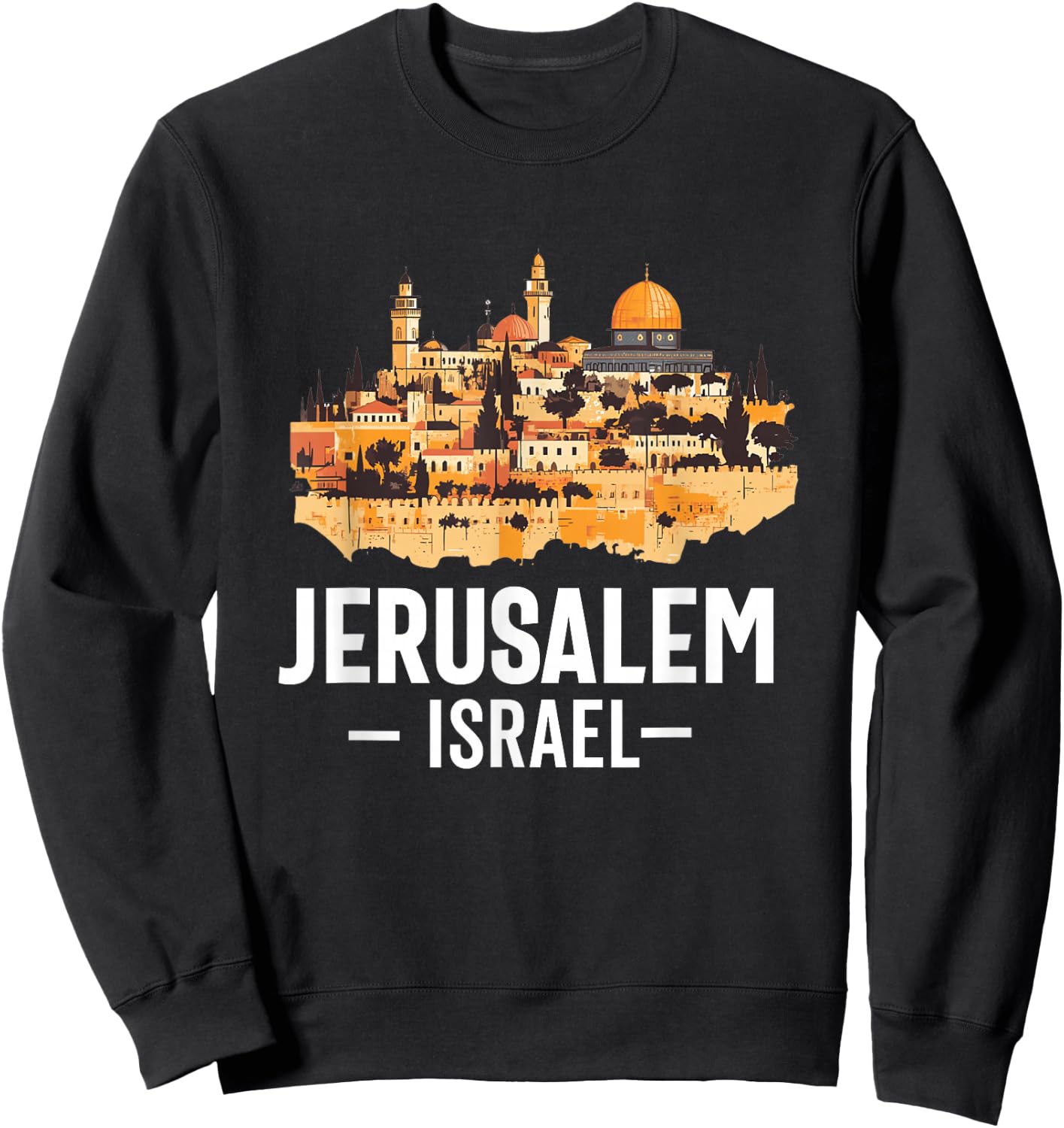 Jérusalem Israël Skyline Souvenir Israélien Juif Femme Homme Sweatshirt - Sweatshirt | Black