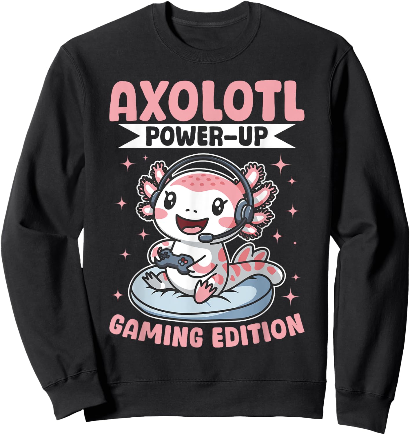 Funny Axolotl Gamer Gaming Kawaii Axolotl Loot Box Surprise Sweatshirt - Sweatshirt | Black