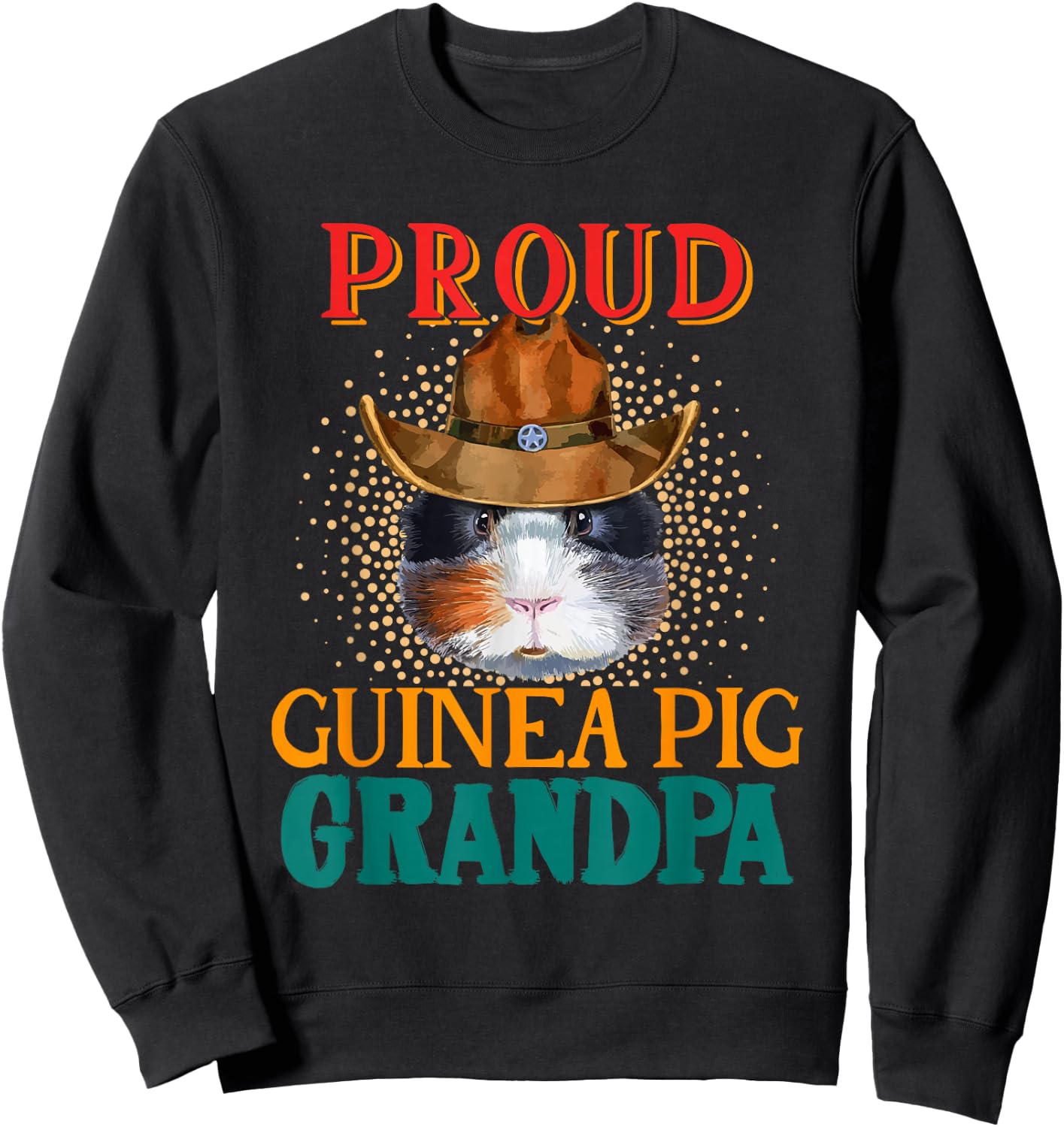 Vintage Proud Guinea Pig Grandpa Cute Guinea Pig Lover Sweatshirt - Sweatshirt | Black