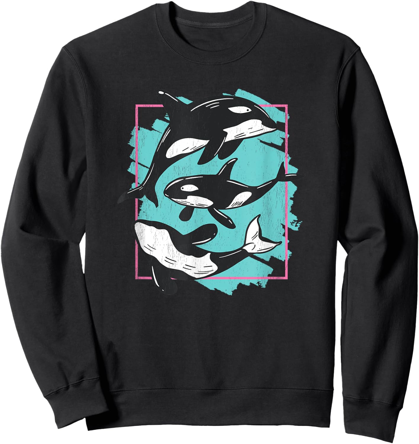 Save The Ocean Orca Whale Sea Life Friends graphic Sweatshirt - Sweatshirt | Black