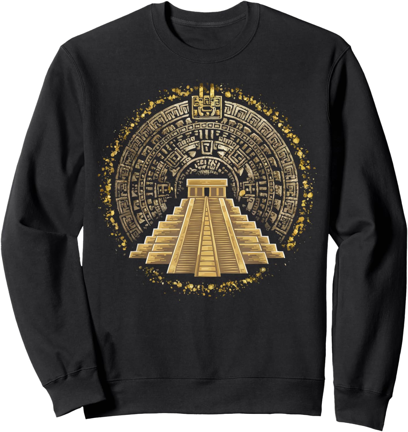 Aztec Calendar Mayan Indigenous Mexican Aztec Jaguar Sweatshirt - Sweatshirt | Black
