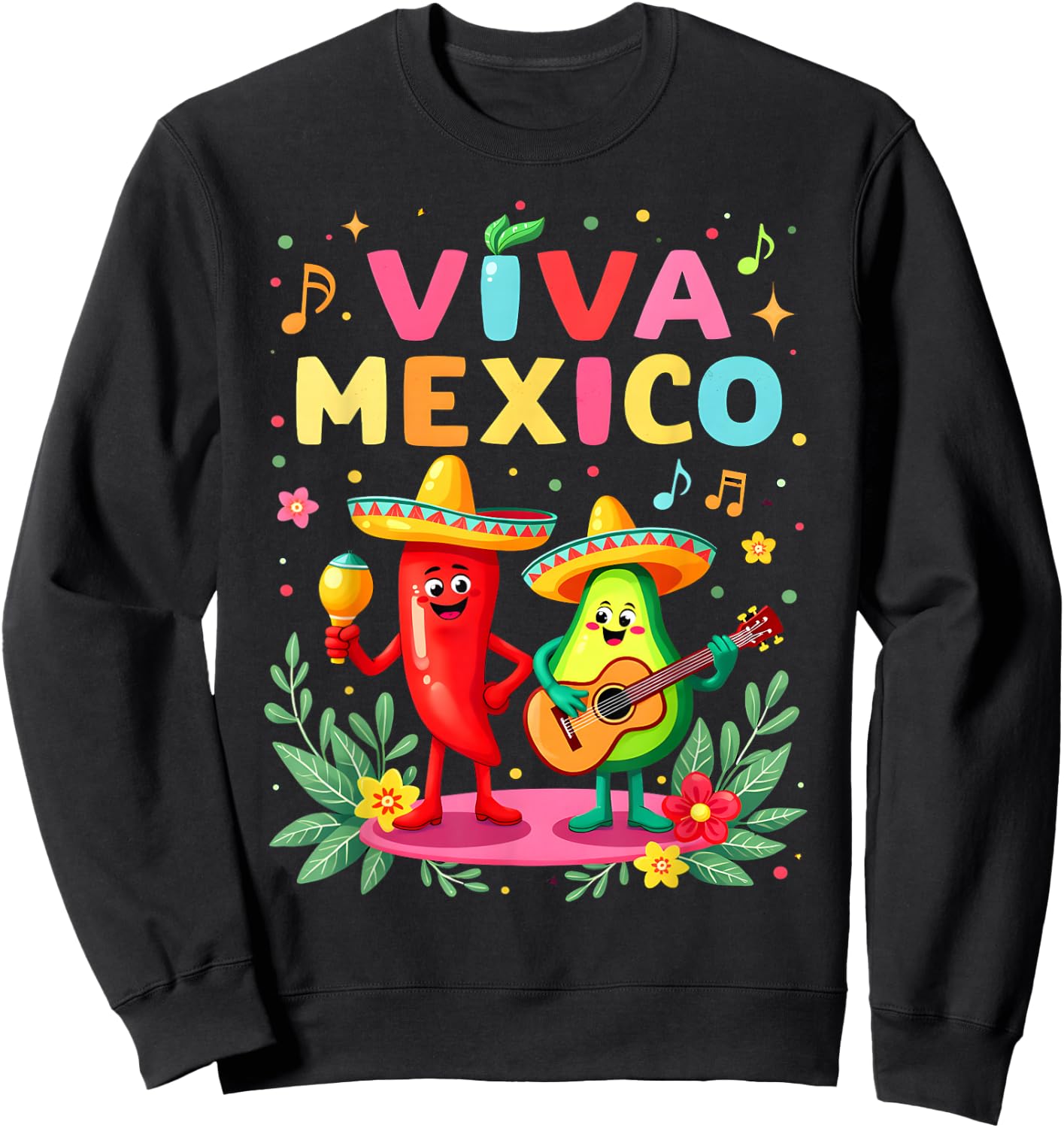 Viva Mexico Mexican Independence Day Kids Dance Mexican Sweatshirt - Sweatshirt | Black