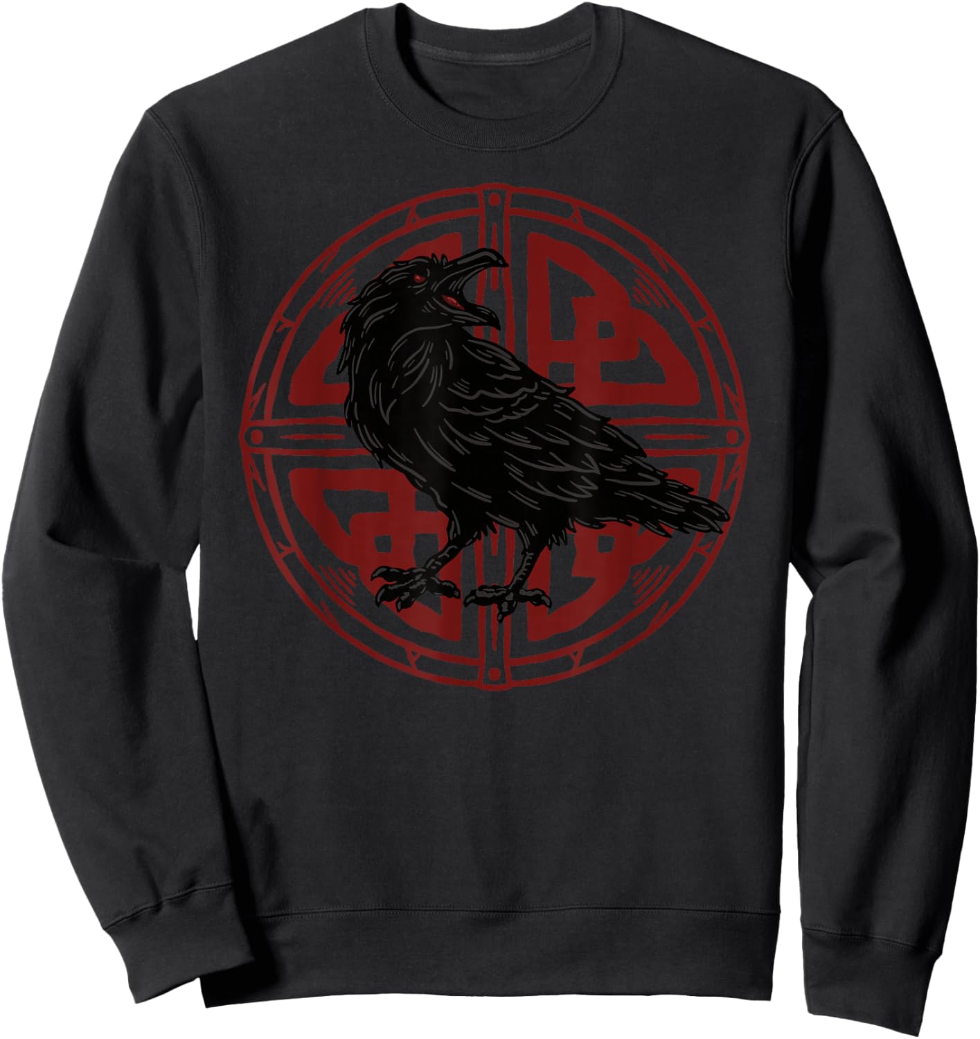 Crow Odin Raven Celtic Rune Viking Sweatshirt - Sweatshirt | Black