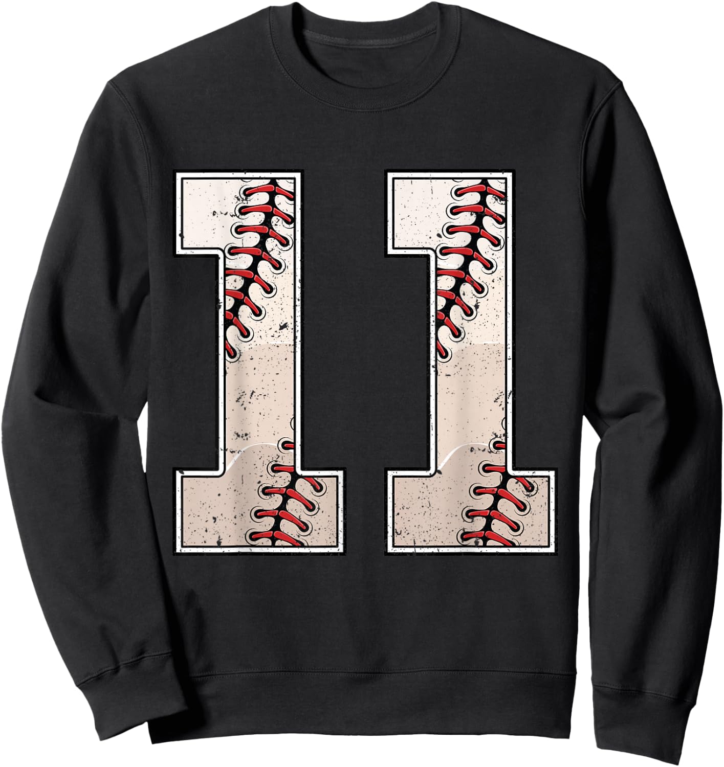 Baseball Birthday Boy Eleven 11 Years Old 11th Bday Party Sweatshirt - Sweatshirt | Black