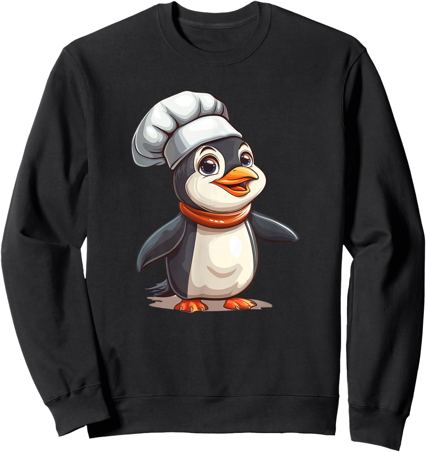 Penguin Chef - Penguin Kawaii Sweatshirt - Sweatshirt | Black