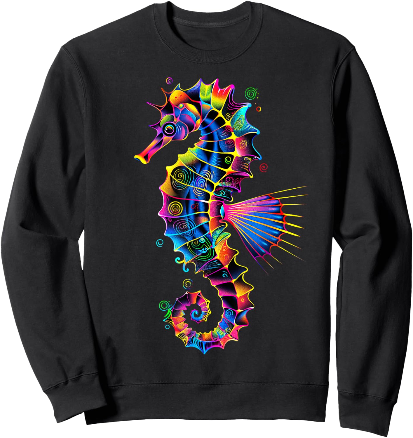 Seahorse Pop Art Colourful Aquarist Ocean Cute Seahorse Sweatshirt - Sweatshirt | Black