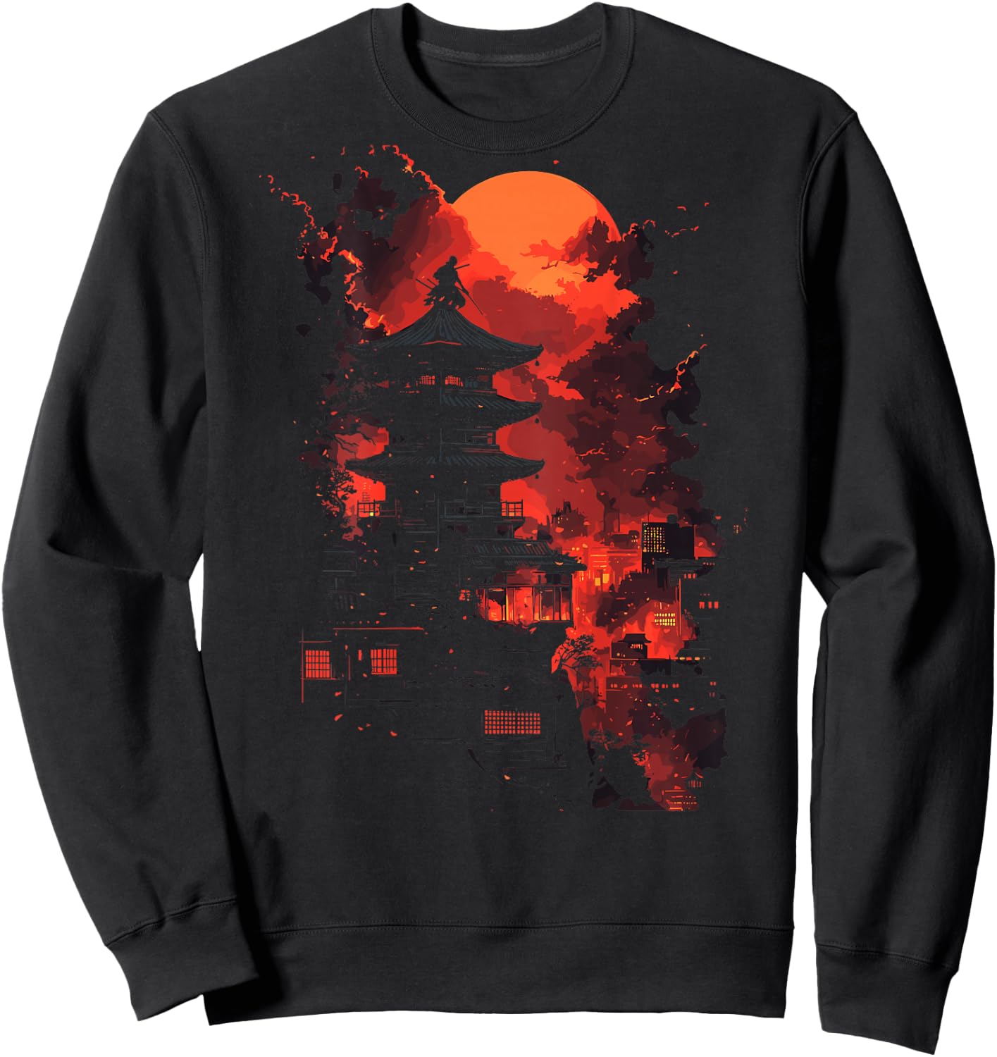 Japanese Ninja Backprint , black Sweatshirt - Sweatshirt | Black
