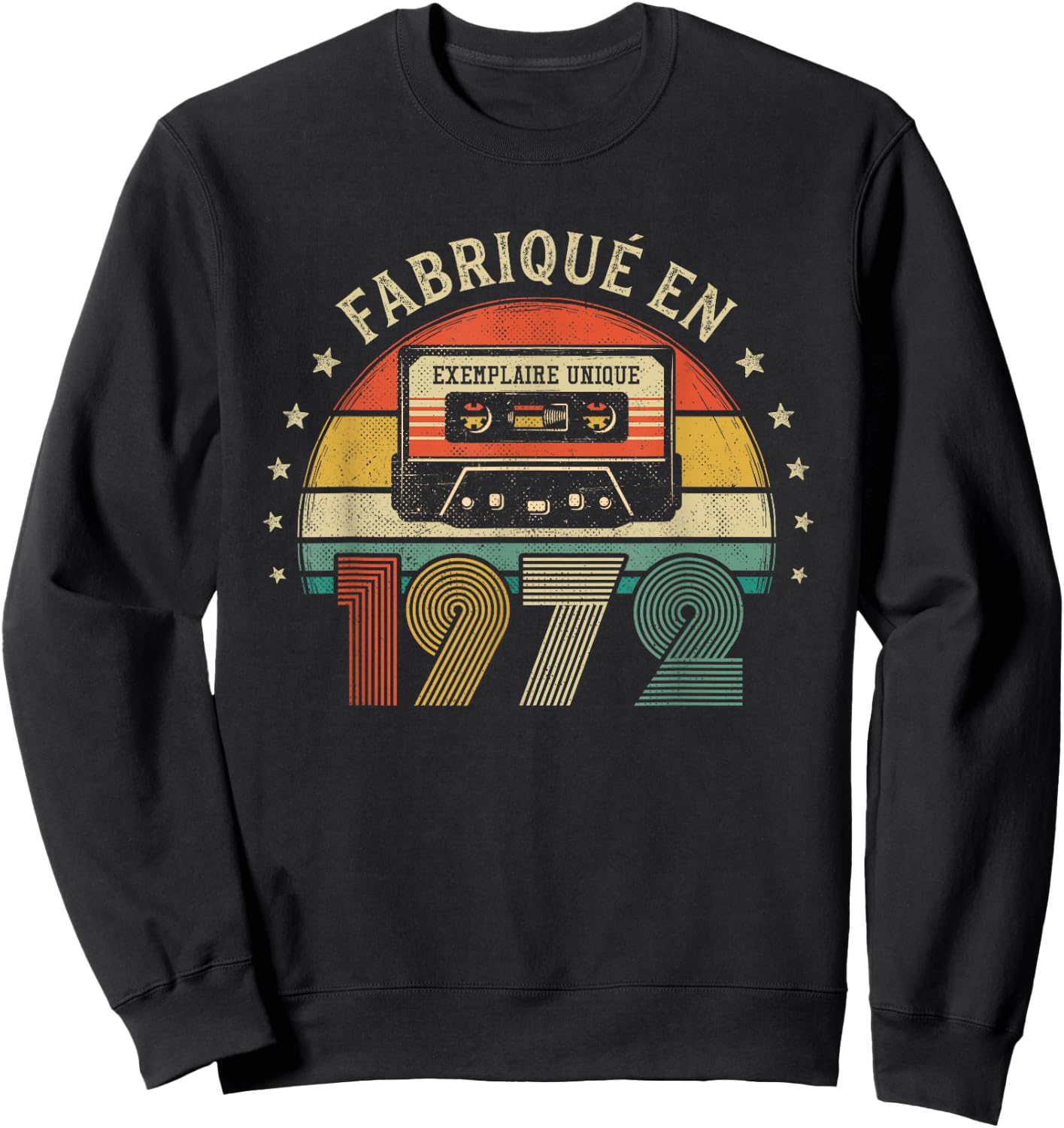 Fabriqué en 1972 Vintage Cassette - Cadeau Anniversaire 1972 Sweatshirt - Sweatshirt | Black