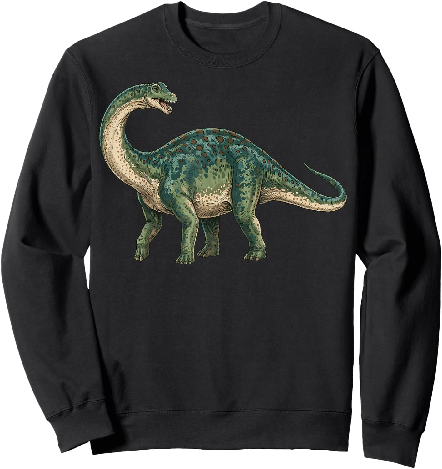 Brontosaurus Illustration Apatosaurus Sweatshirt - Sweatshirt | Black
