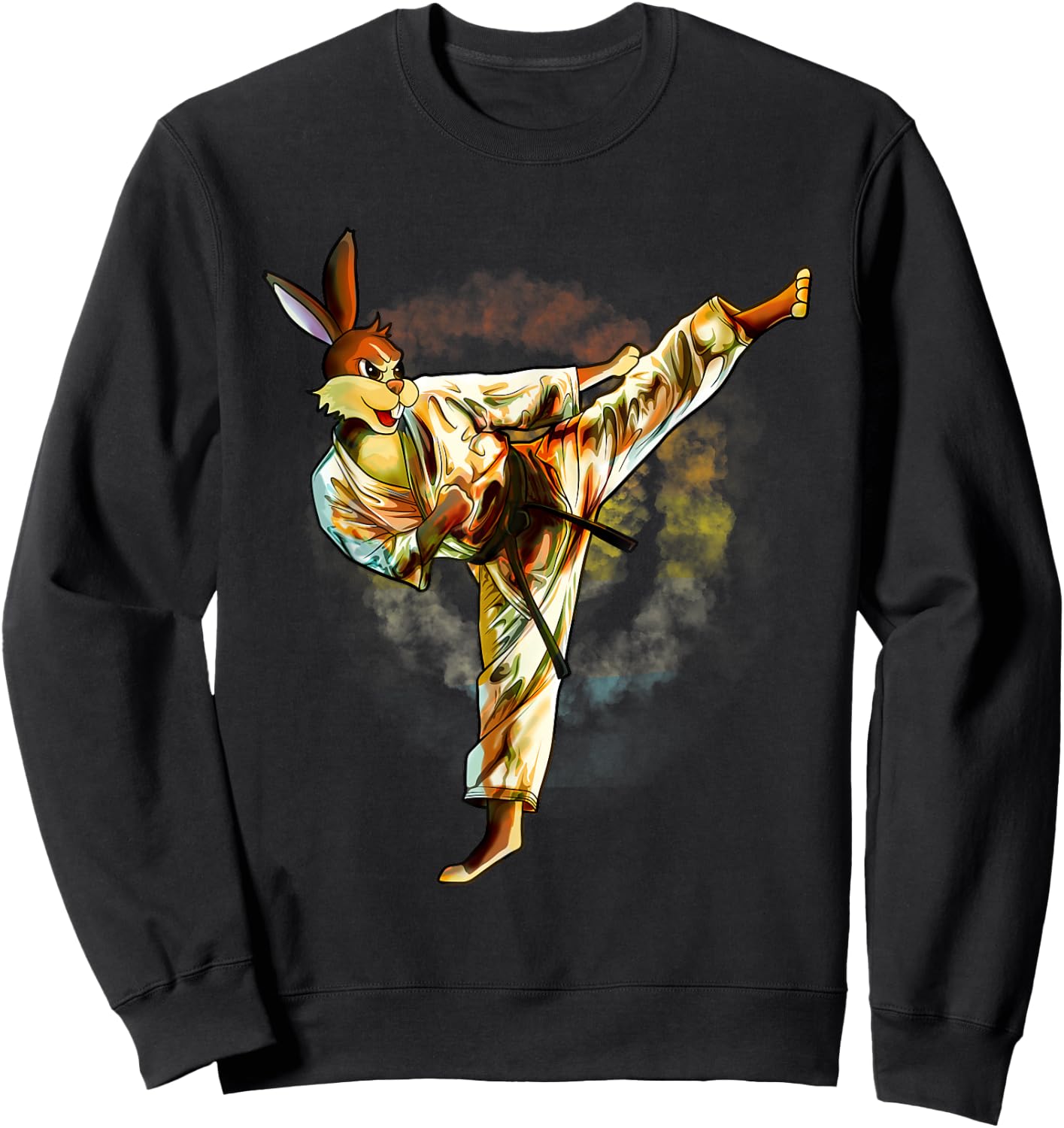 Karate Rabbit Easter Bunny Sweatshirt - Sweatshirt | Black