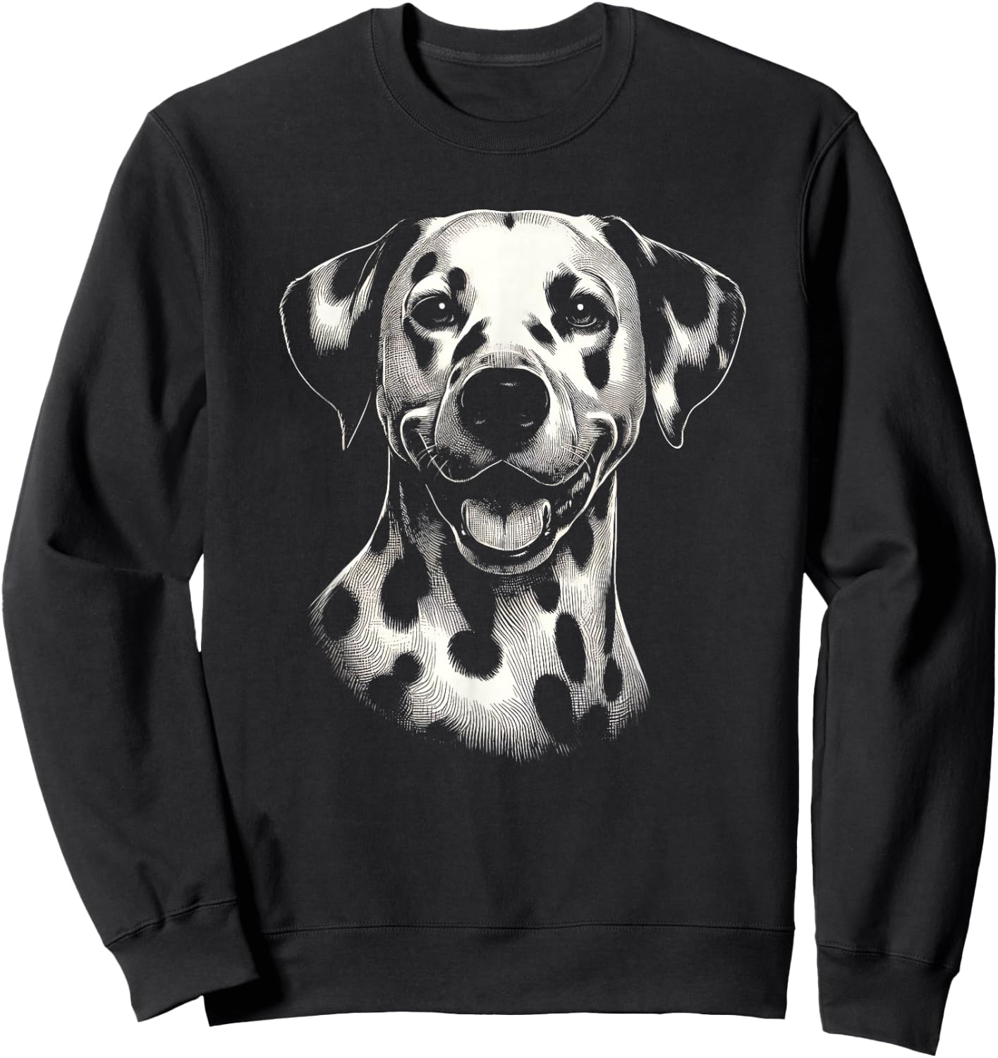 Dalmatian Dog Face Art Design and Men Sweatshirt - Sweatshirt | Black