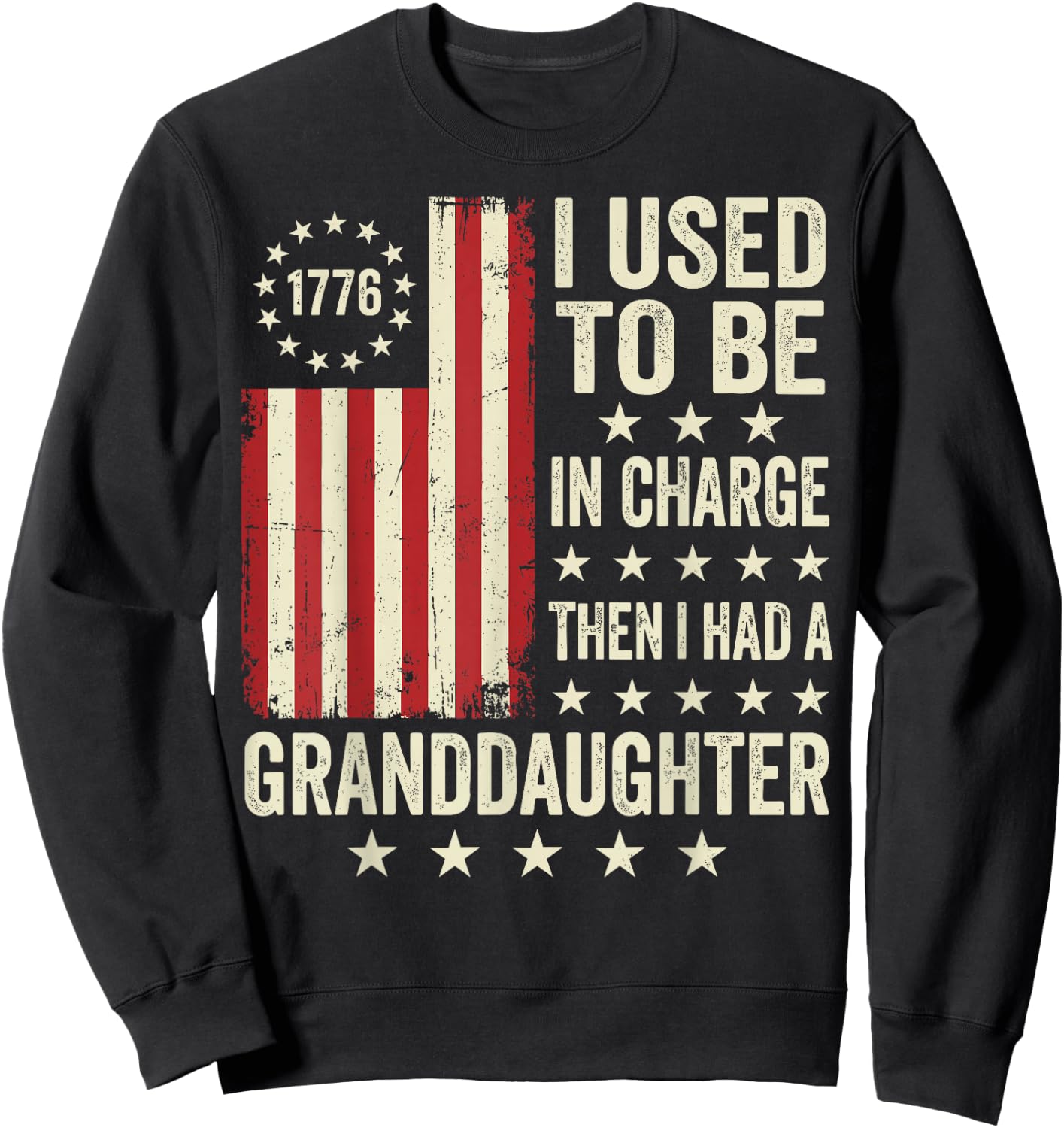 Vintage I Used to Be in Charge Then I Had A Granddaughter US Sweatshirt - Sweatshirt | Black