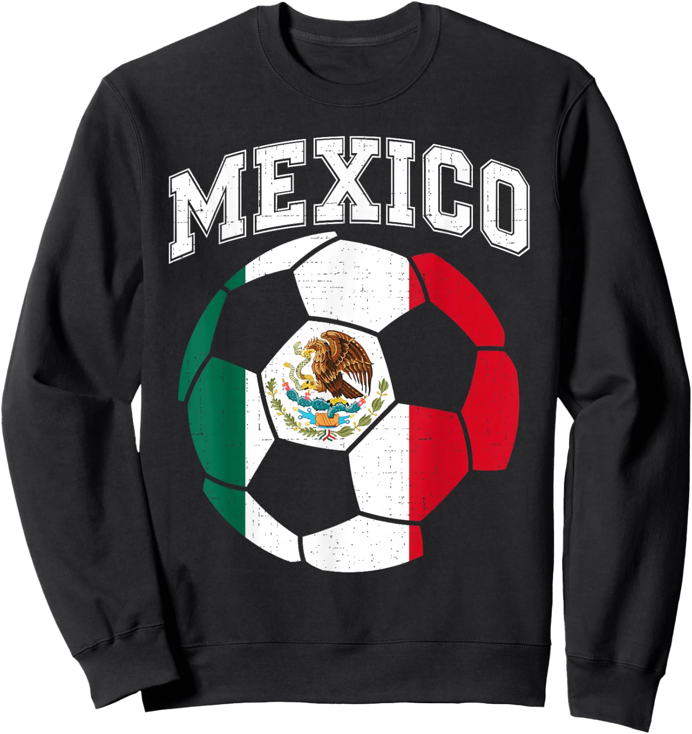 Mexico Mexican Flag Vintage Pride Men Women Kids Sweatshirt - Sweatshirt | Black