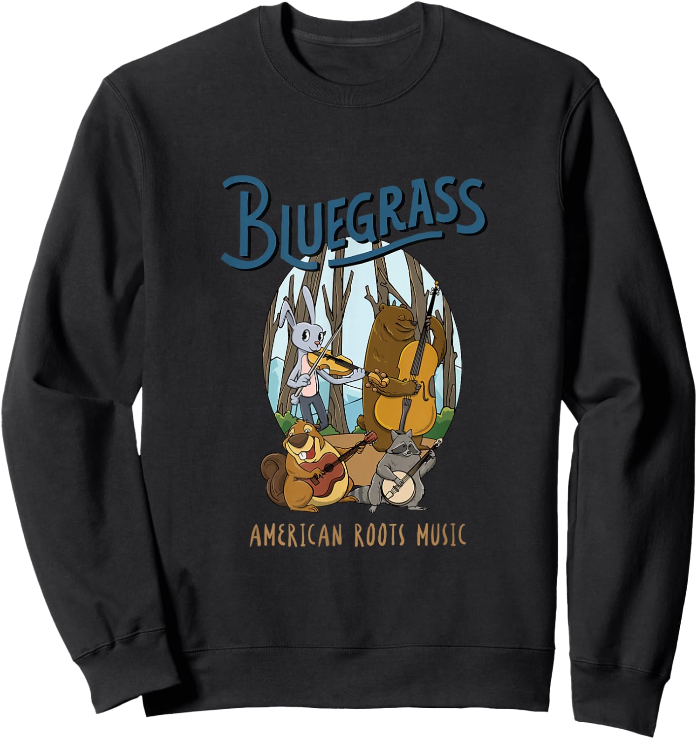 Animals Bluegrass Musician Design for Bluegrass Concert Sweatshirt - Sweatshirt | Black