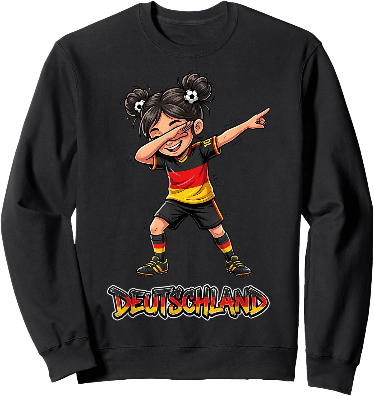 Flagge Deutschland Mädchen Dab Tanz Sweatshirt - Sweatshirt | Black
