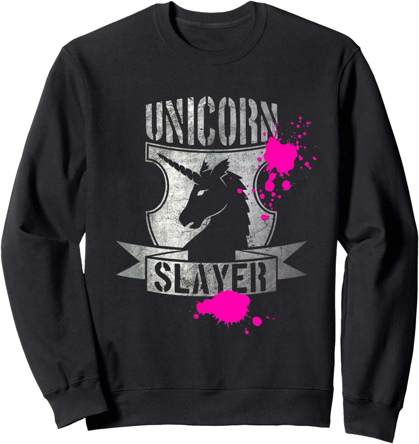 Funny Unicorn Slayer Rainbow Sweatshirt - Sweatshirt | Black
