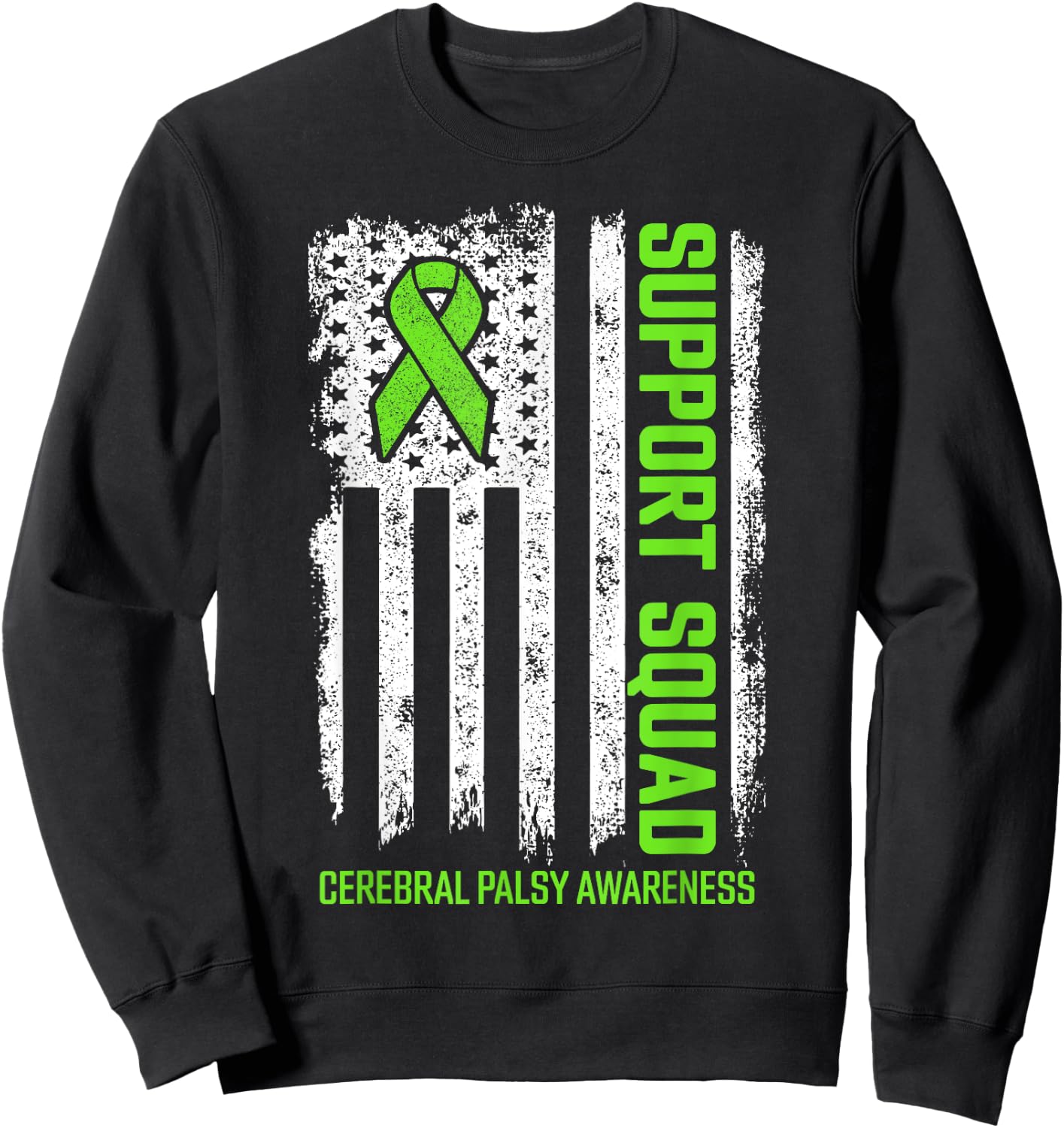 Cerebral Palsy Support Squad Family Cerebral Palsy Awareness Sweatshirt - Sweatshirt | Black
