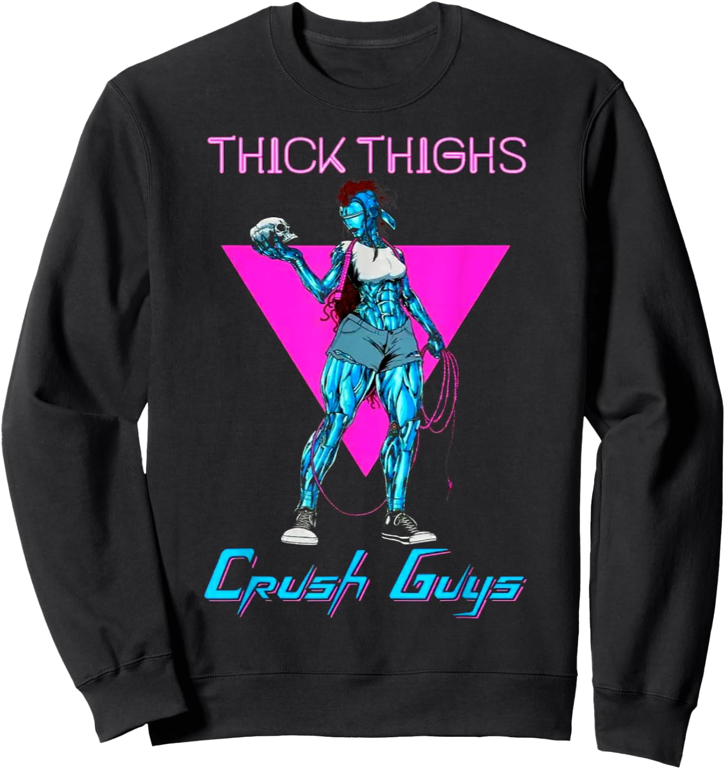 Thiick Thighs Crush Guys Weightlifting Bodybuilding Gym Sweatshirt - Sweatshirt | Black