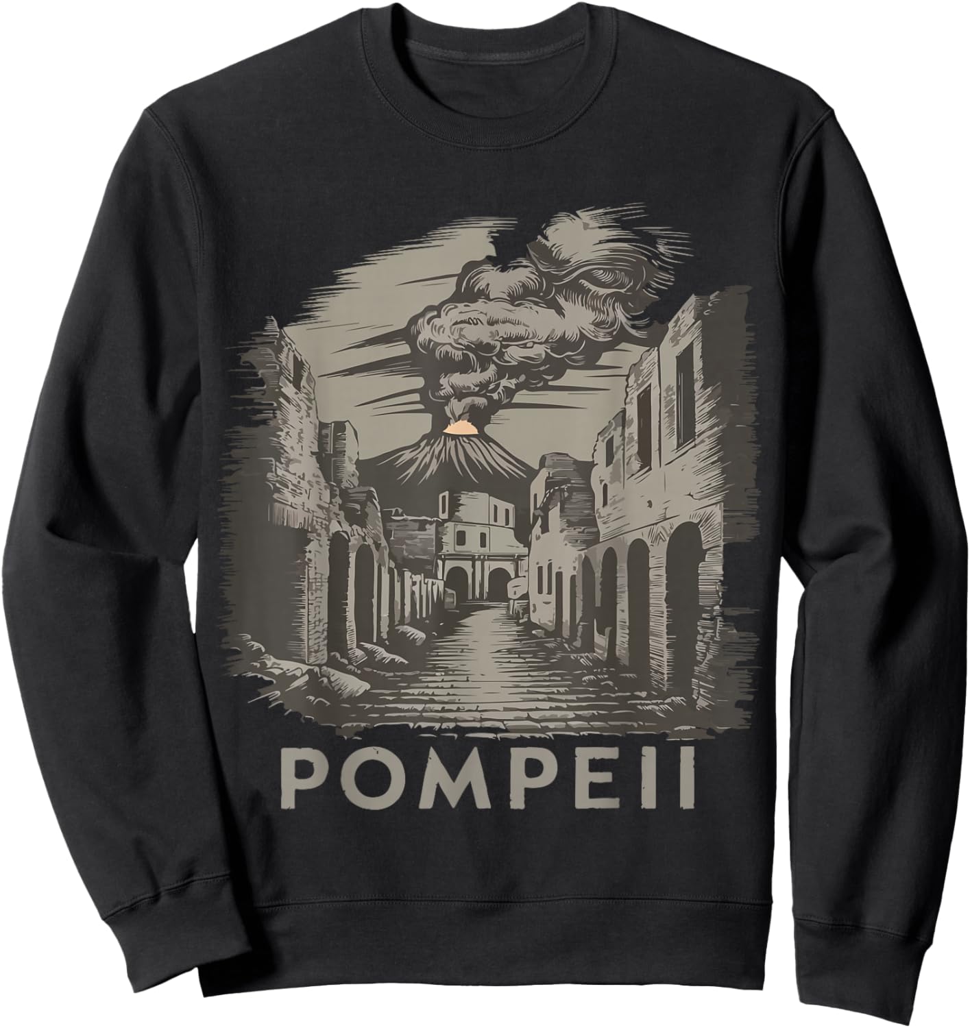Italy Volcano Pompeii Outfit Roman Empire Souvenir Sweatshirt - Sweatshirt | Black