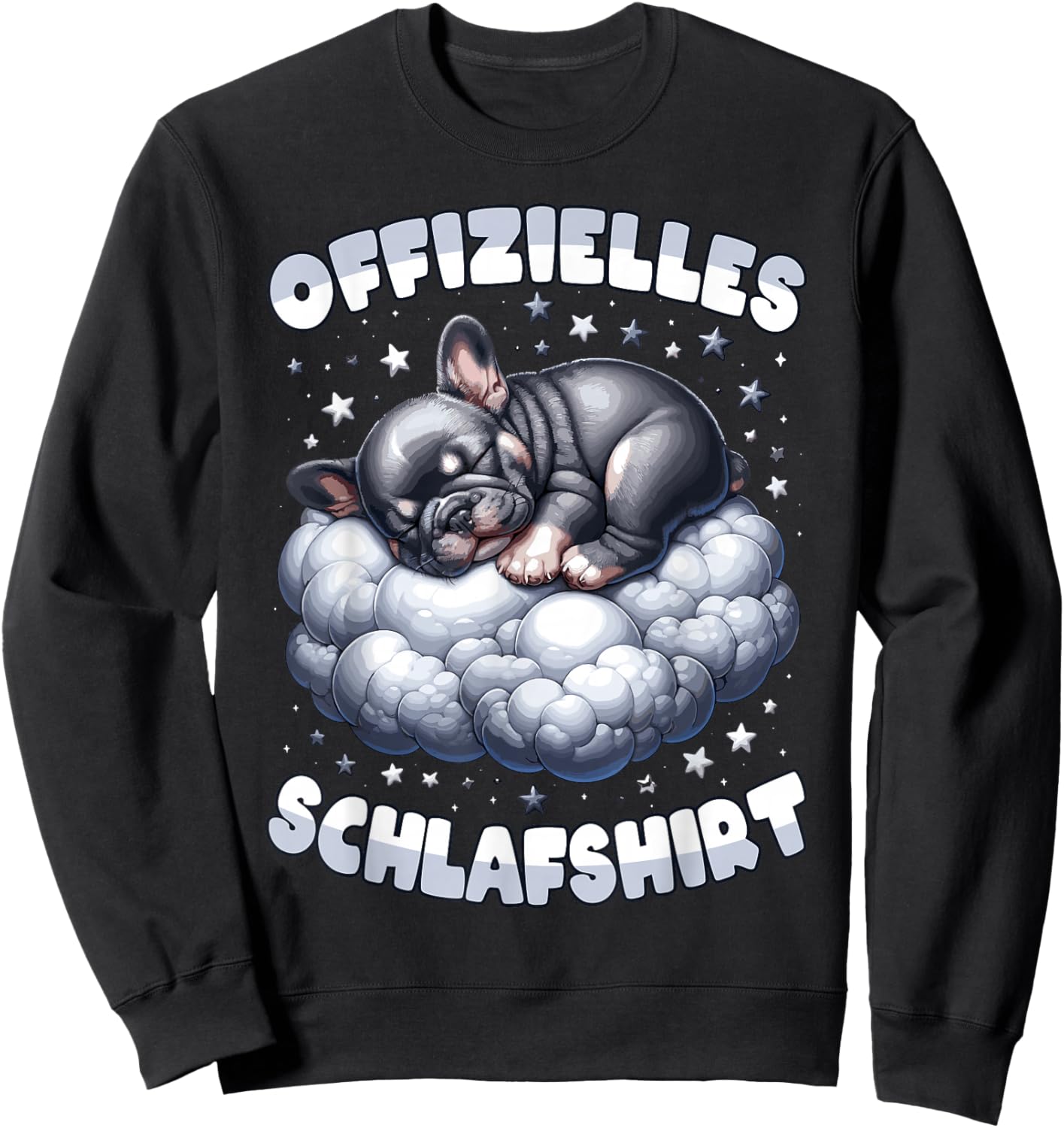 Offizielles Schlafshirt Französische Bulldogge Schlafanzug Sweatshirt - Sweatshirt | Black