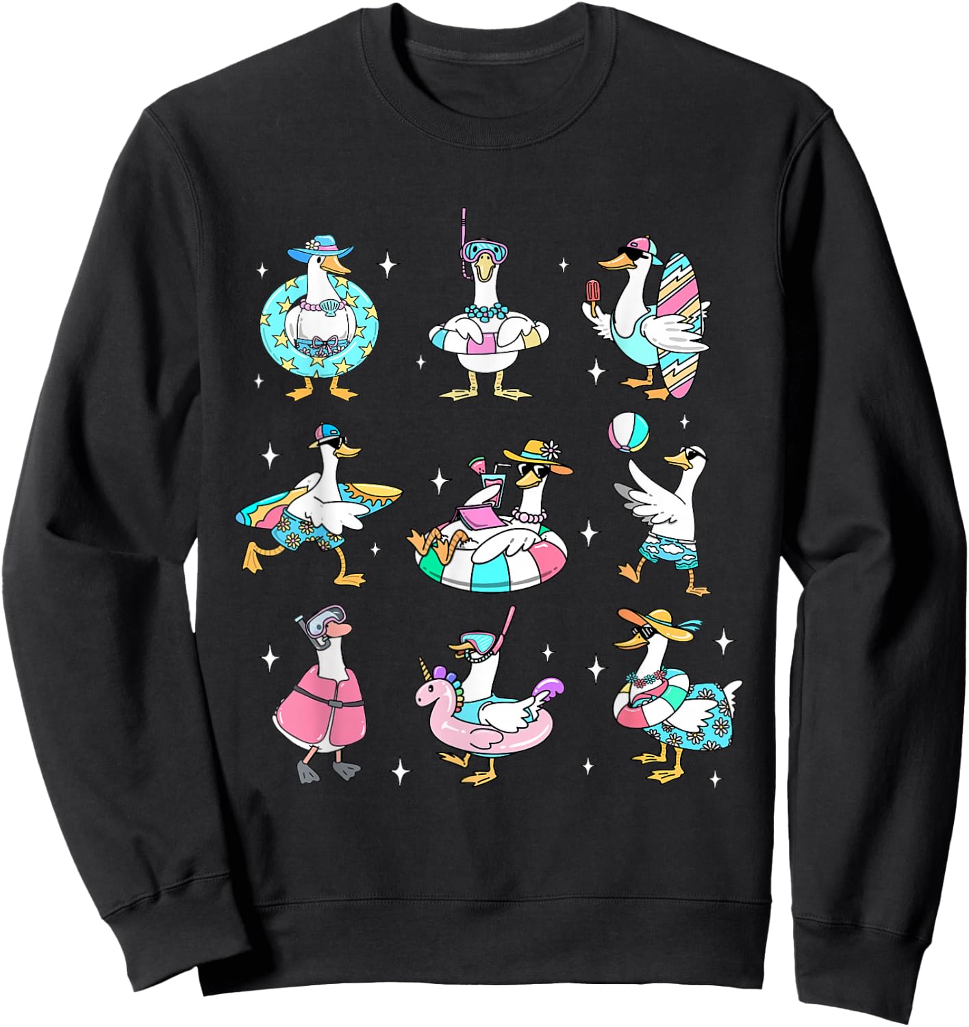 Silly Goose On The Loose Summer Pool Beach Party Sweatshirt - Sweatshirt | Black