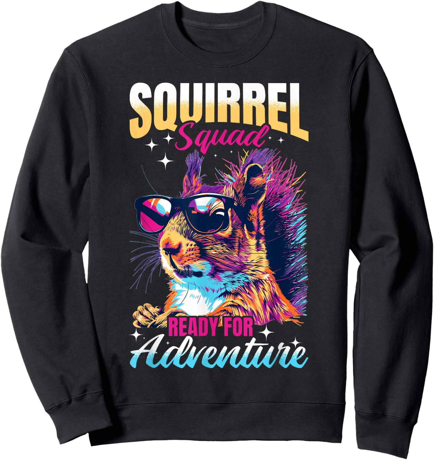 Funny Squirrel Animal Squirrel squad ready for adventure Sweatshirt - Sweatshirt | Black