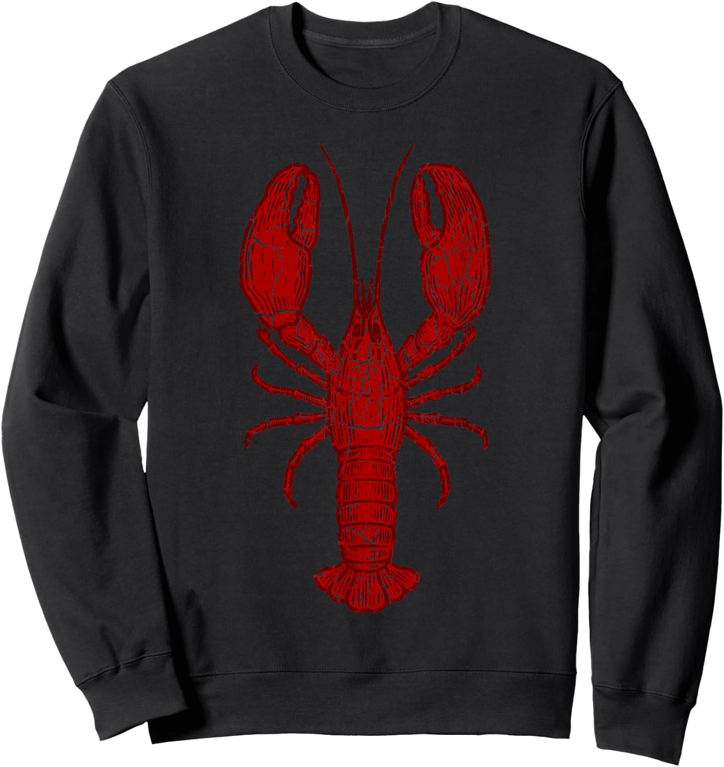 Vintage Lobster Print Red - Lobster Sweatshirt - Sweatshirt | Black