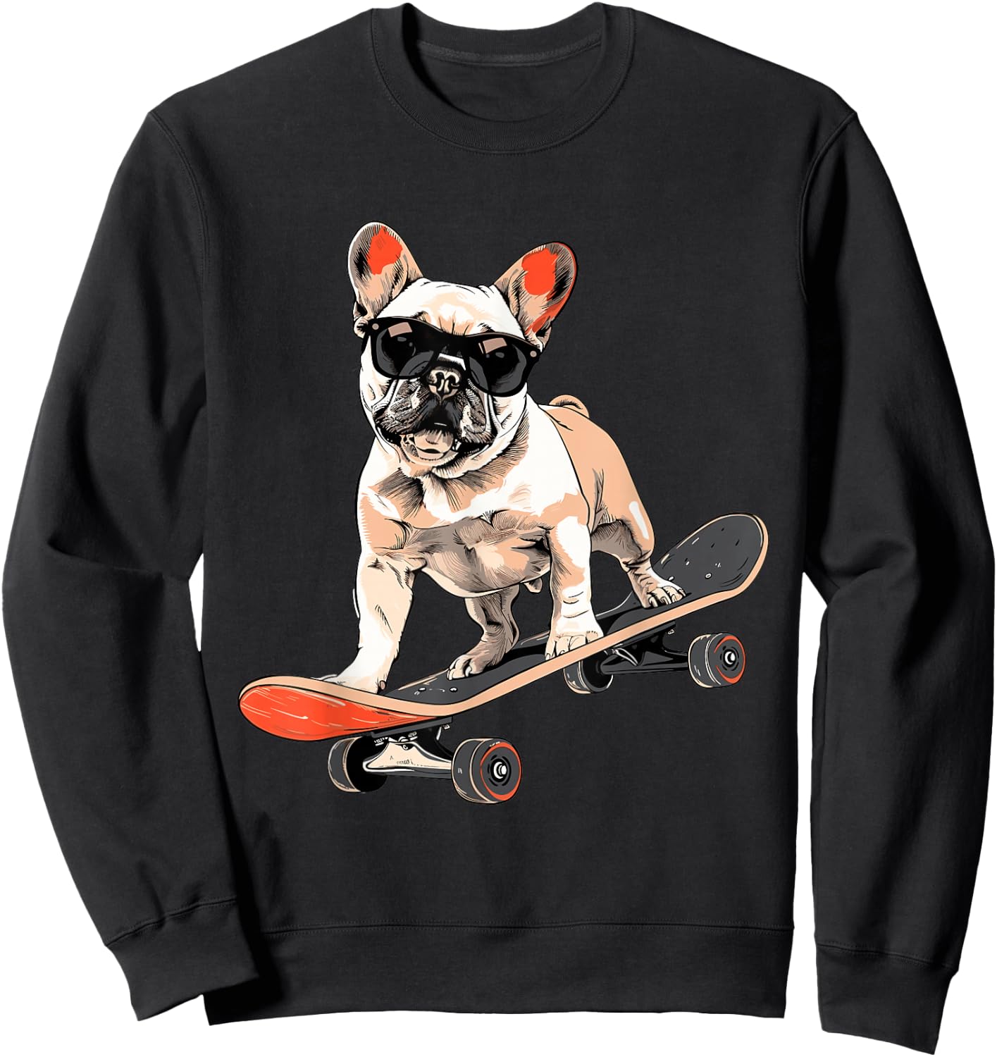French Bulldog skateboard Sweatshirt - Sweatshirt | Black