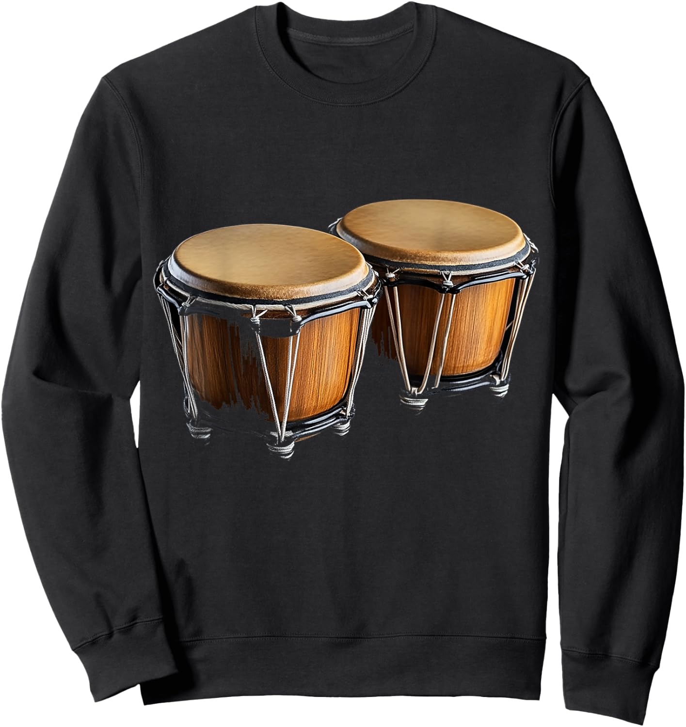 Bongos Music Instrument Motif Artwork Bongos Sweatshirt - Sweatshirt | Black