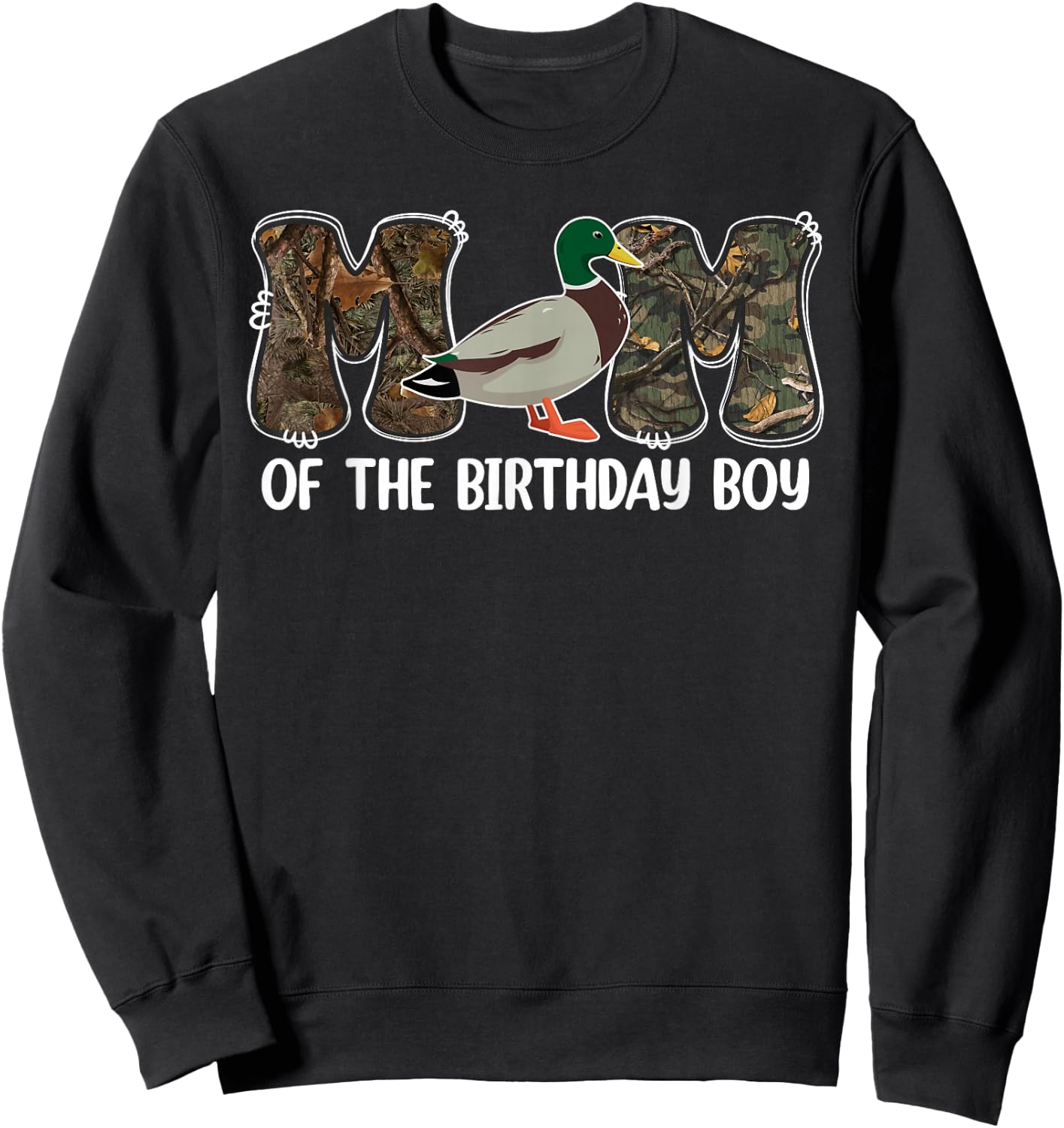 Mom Of The Birthday Boy One Lucky Duck 1st Birthday Family Sweatshirt - Sweatshirt | Black