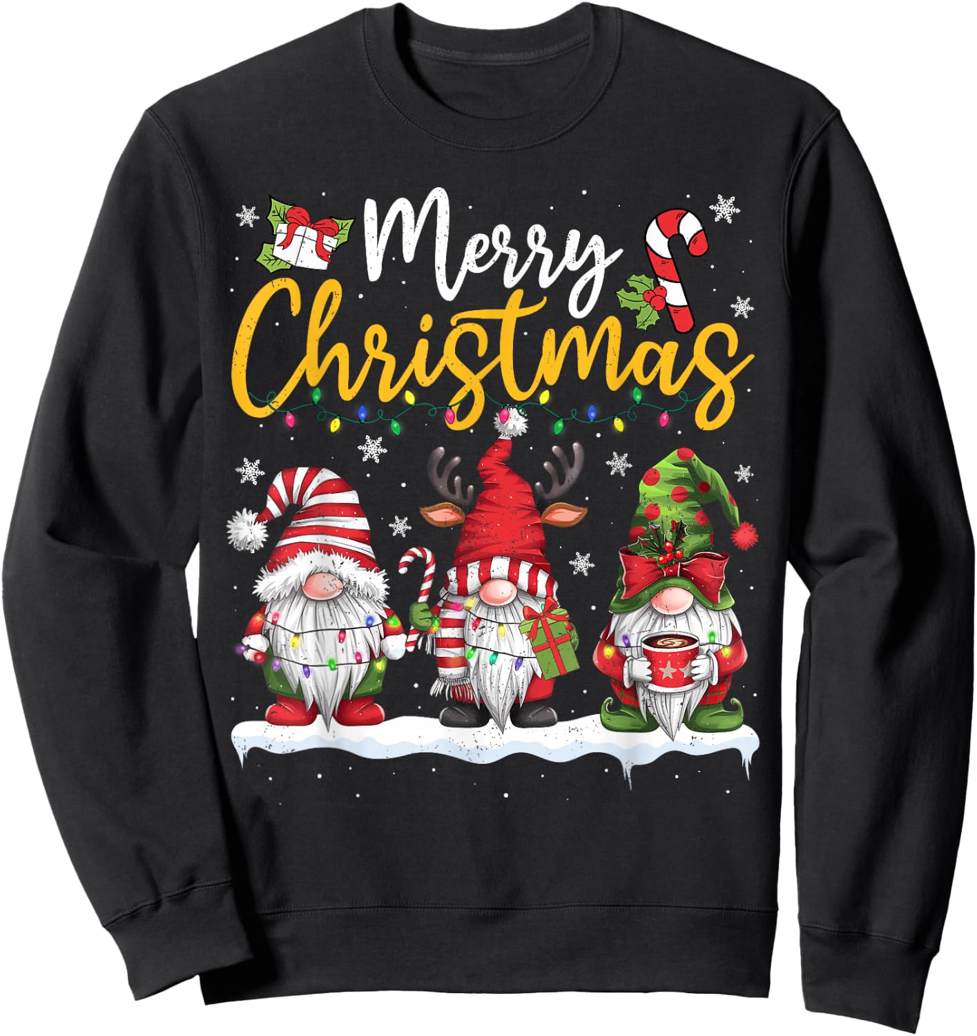 Christmas Gnomes for Christmas Lovers, Family, Men, Women, Kids Sweatshirt - Sweatshirt | Black
