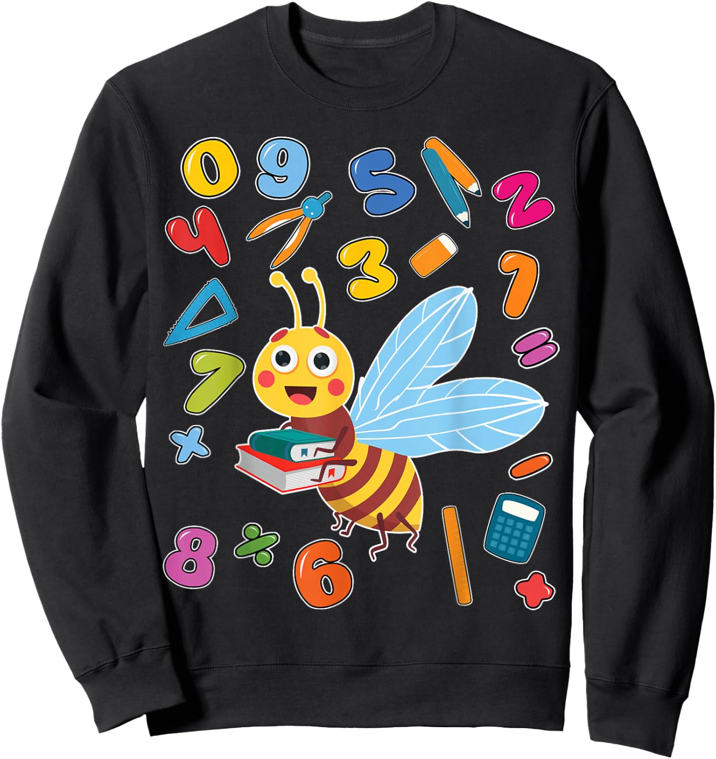 Numbers Math day back school kids number day bee costume Sweatshirt - Sweatshirt | Black
