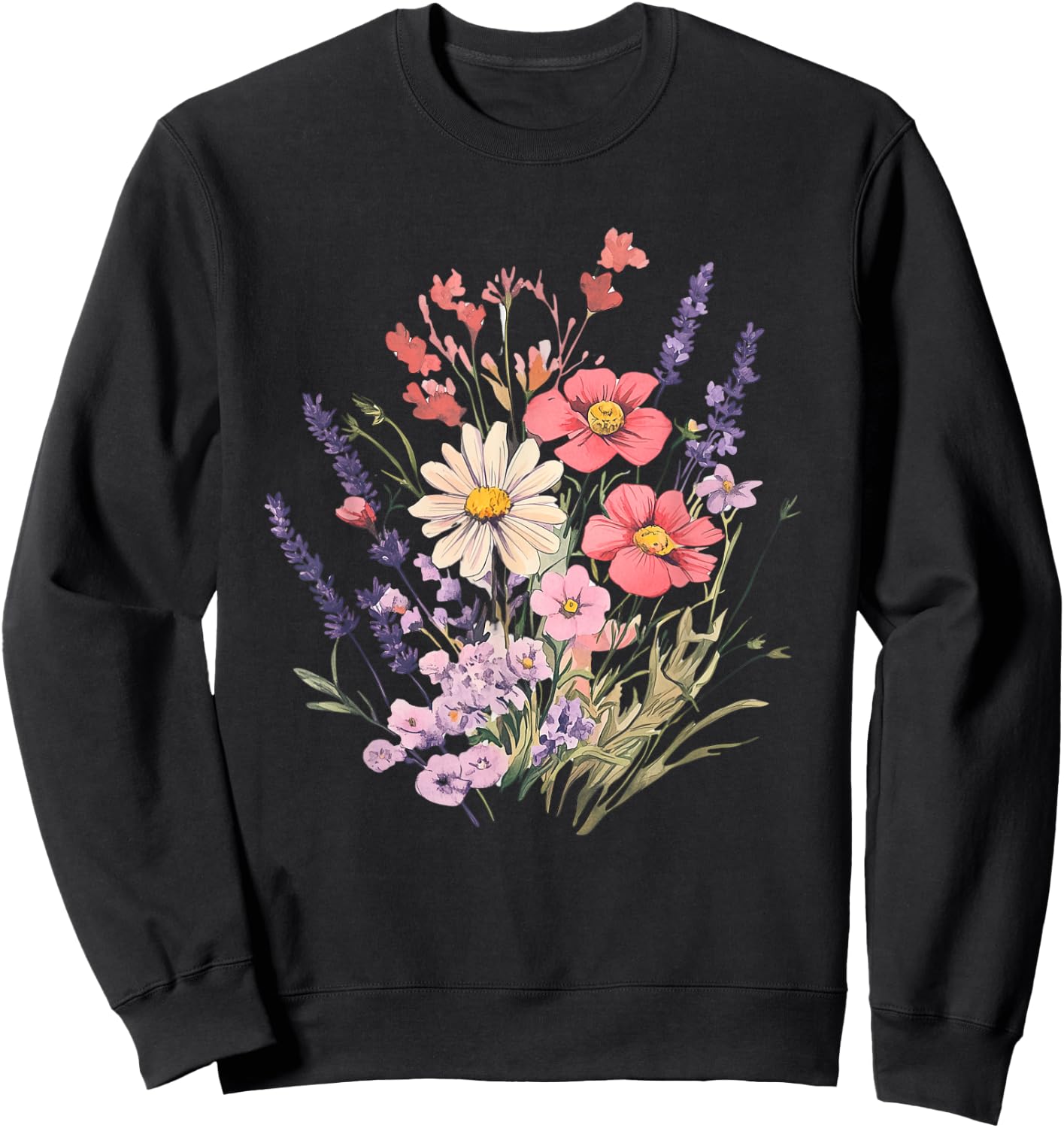 Flower Shirt Bouquet Design for Lovers Sweatshirt - Sweatshirt | Black