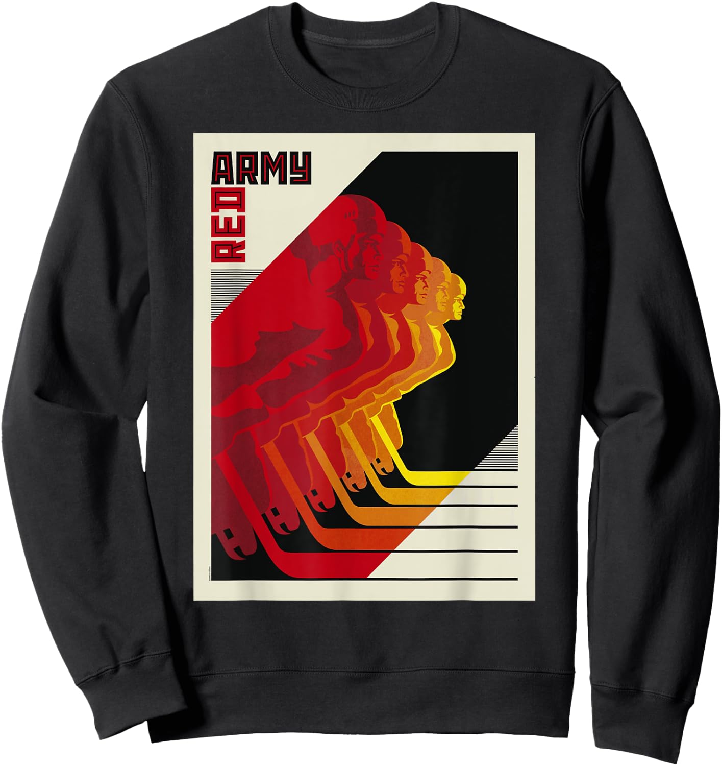 SOVI8 Vintage Propaganda Red Army Hockey Team Film Poster Sweatshirt - Sweatshirt | Black