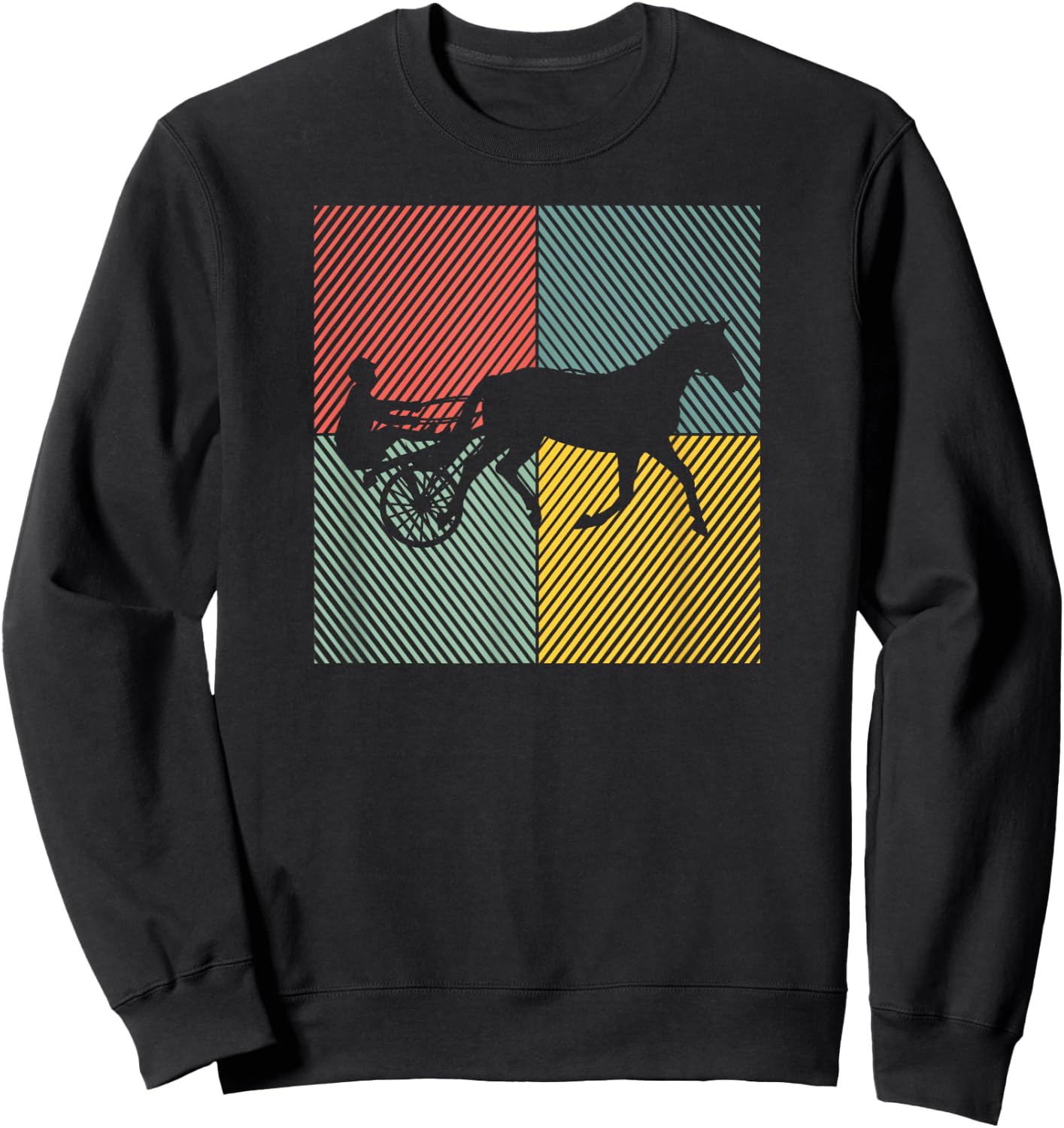 Trotting Horse Racing Horses Trotting Race , Black, S Sweatshirt - Sweatshirt | Black