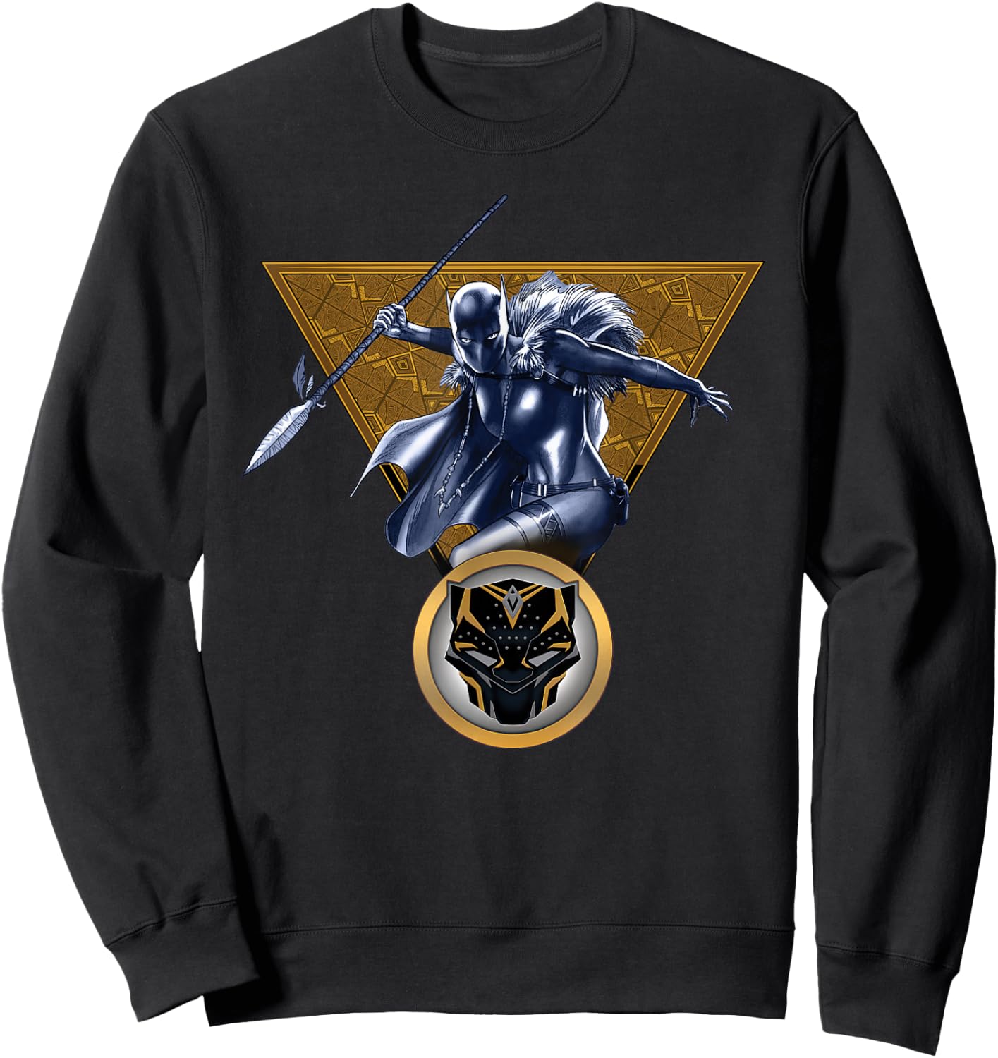 Marvel Black Panther Shuri with Cape and Spear Comic Art Sweatshirt - Sweatshirt | Black