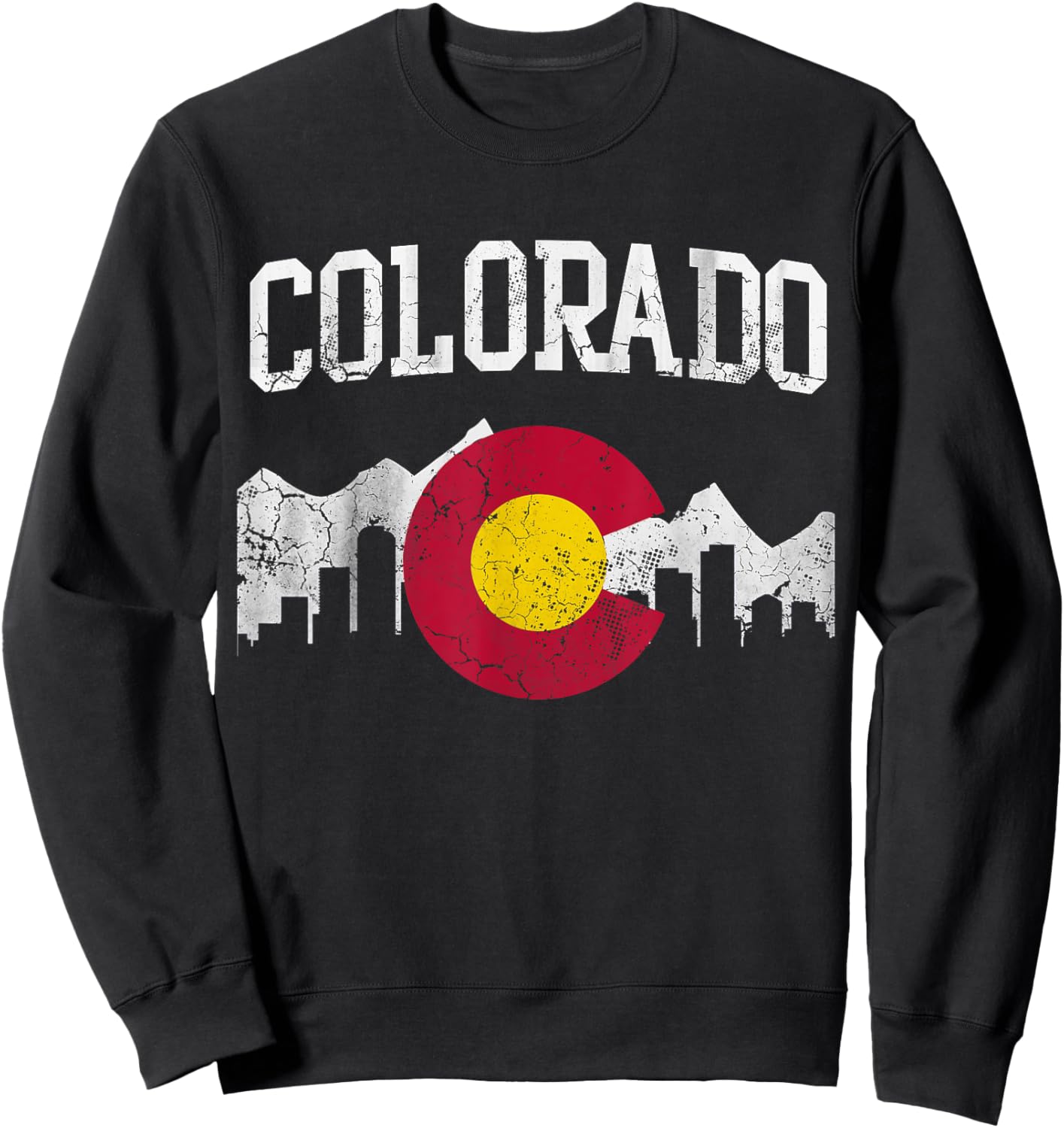 Colorful Colorado Flag Skyline Sweatshirt - Sweatshirt | Black