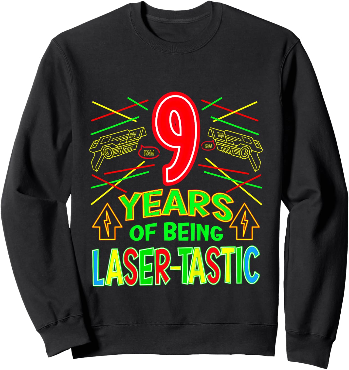 9 Jahre Laser-tastic 9. Lasertag Geburtstag Sweatshirt - Sweatshirt | Black