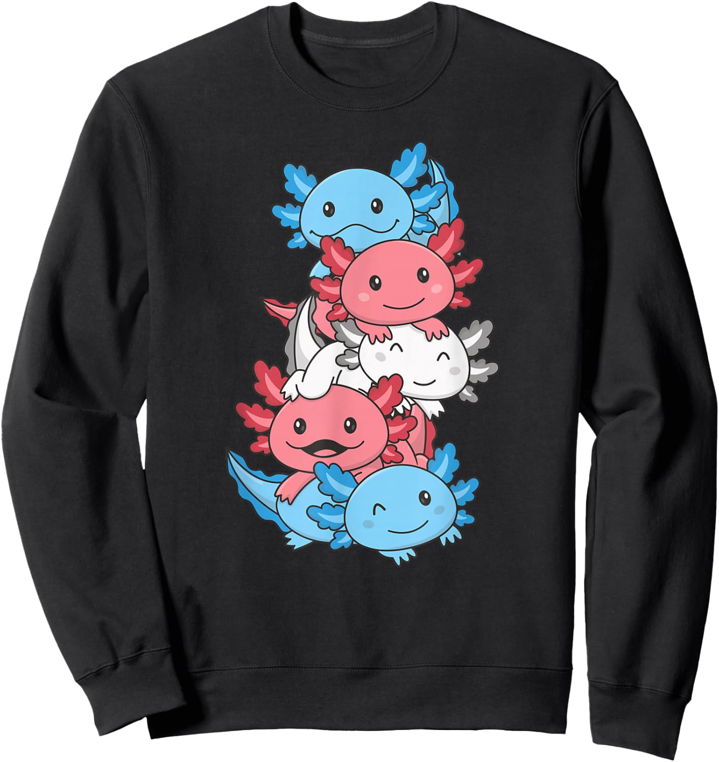 cute animals LGBTQ+ Pride Month Transgender Flagge Pride Monat LGBTQ Transgender Axolotl Schwarz Klein EU S Klassisch Kurzarm Sweatshirt - Sweatshirt | Black