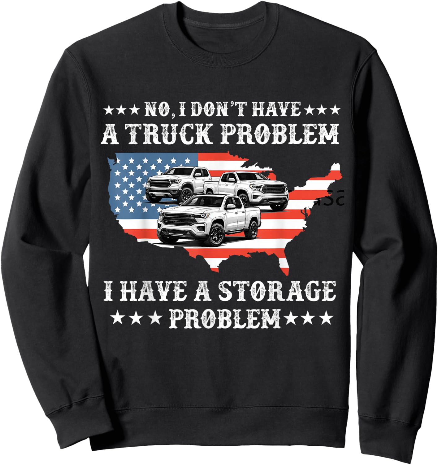 No I Don't Have a Pickup Truck Problem Have Storage Problem Sweatshirt - Sweatshirt | Black