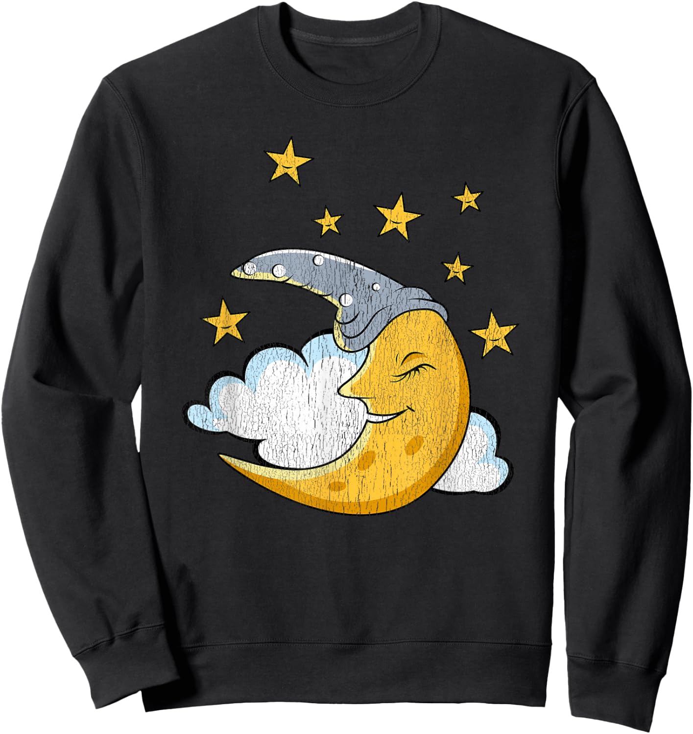 Funny Sleepy Moon Stars Cloud Pjs pajamas Sleeping Gift Sweatshirt - Sweatshirt | Black