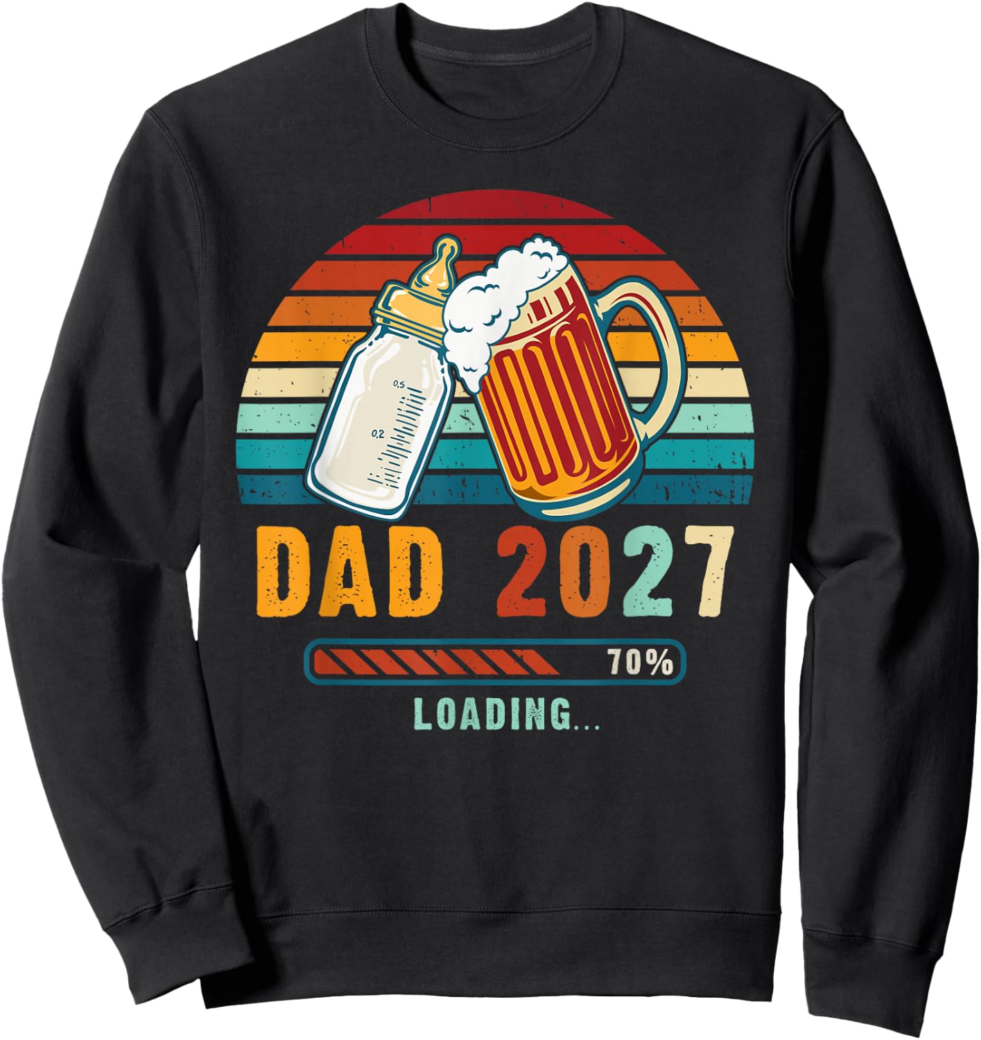 Dad 2027 Loading Baby Reveal Expecting Father Sweatshirt - Sweatshirt | Black