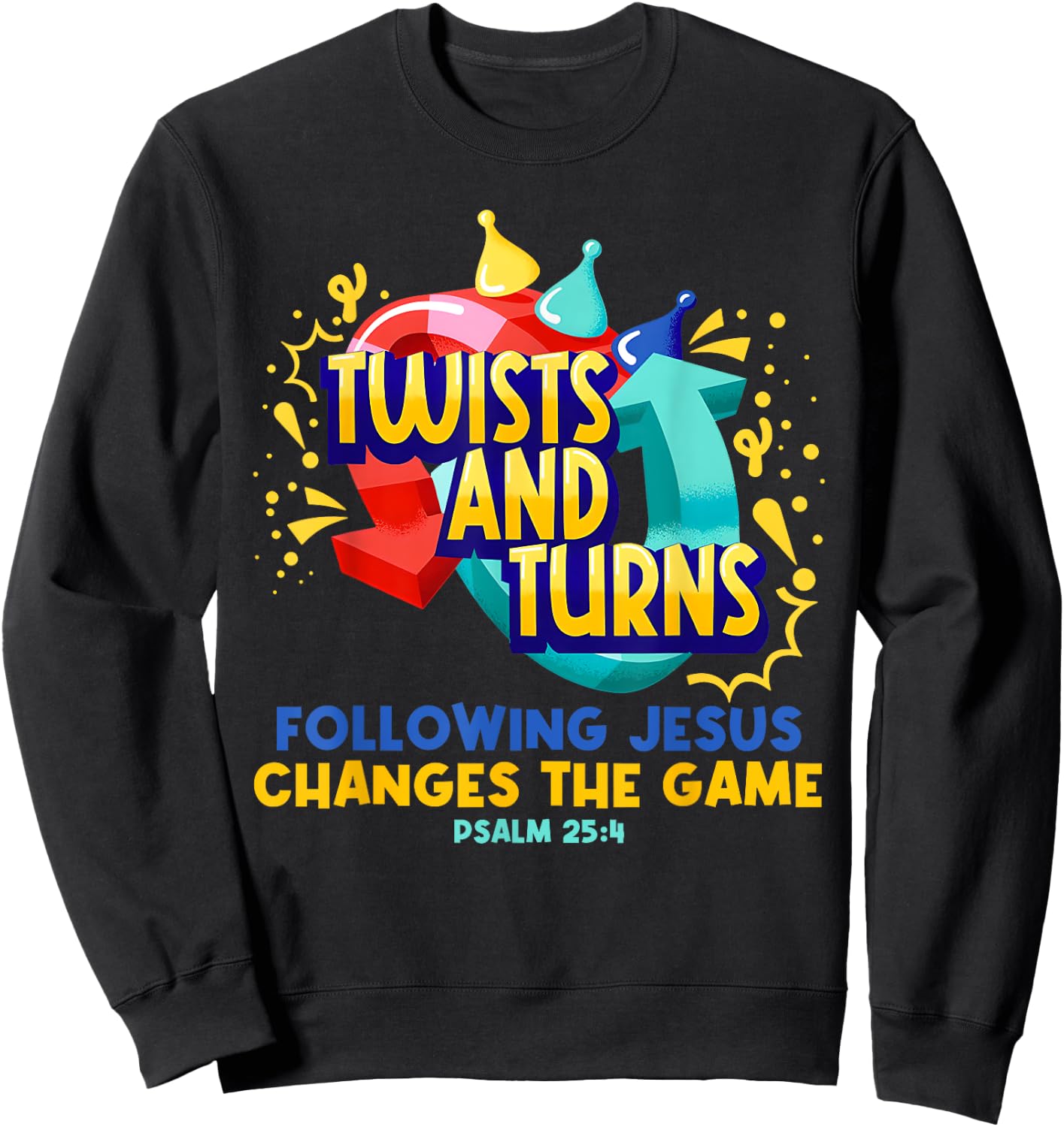 Twists and Turns Vbs Vibes Christian Games Board Funny Sweatshirt - Sweatshirt | Black
