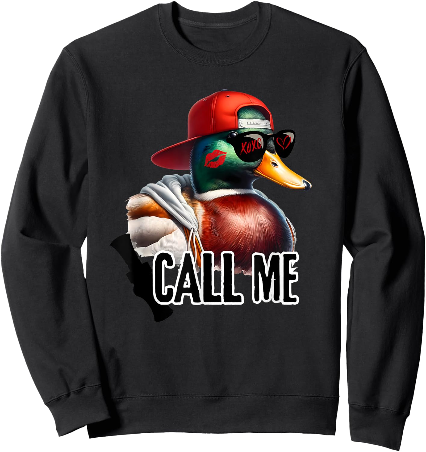 Call Me Mallard Duck Hunter Hunting Season Cute Duck Hunting Sweatshirt - Sweatshirt | Black